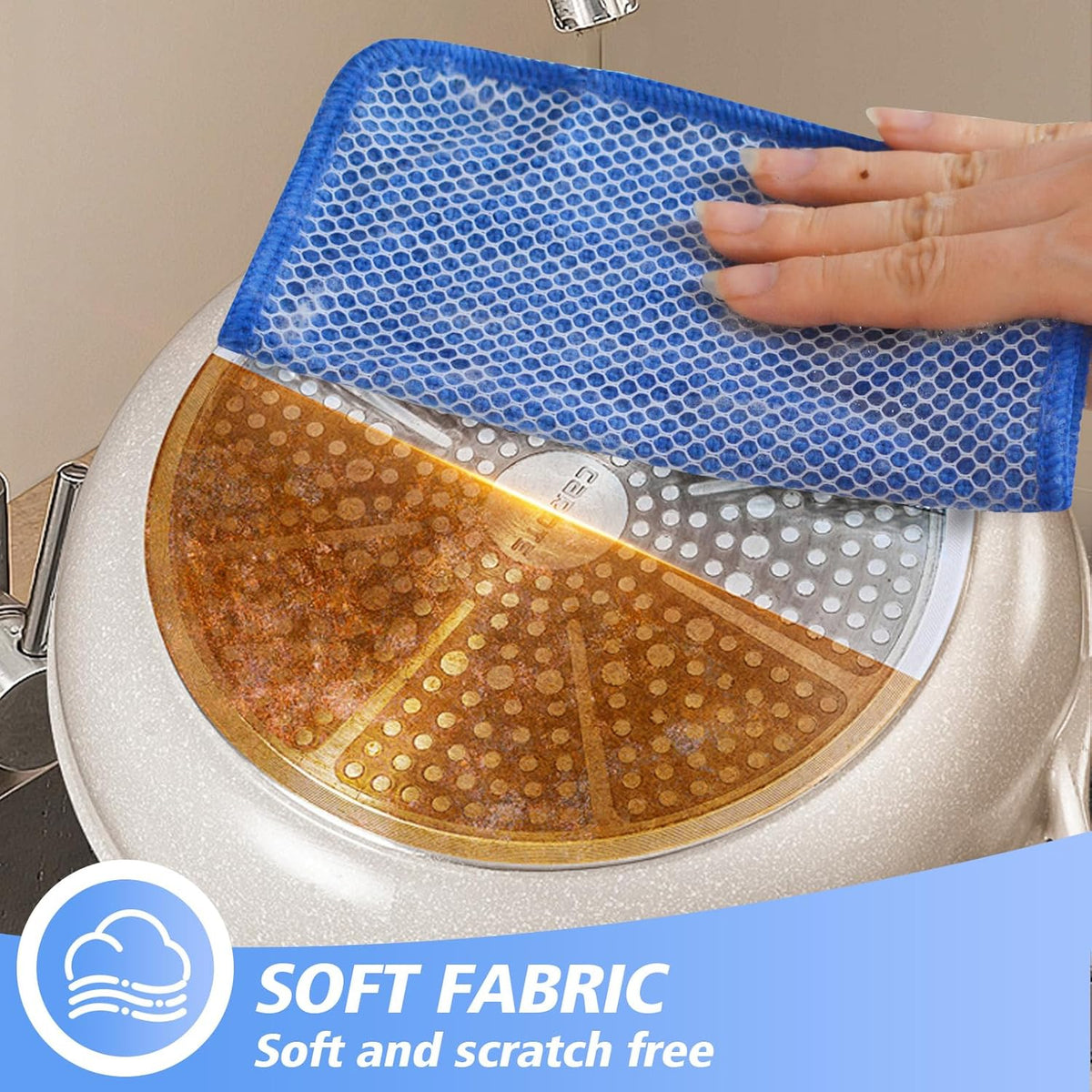 KinHwa Kitchen Washcloths for Dishes Absorbent Microfiber Dish Cloths Quick Dry Dish Rags with Poly