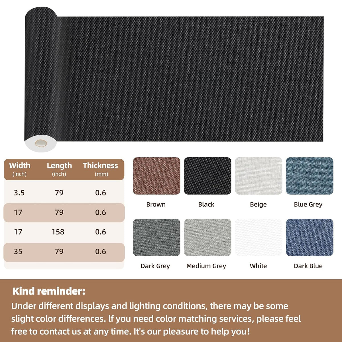 Fabric Repair Patch, 17X158 Inch Fabric Large Repair Tape, Self-Adhesive Patches for Furniture