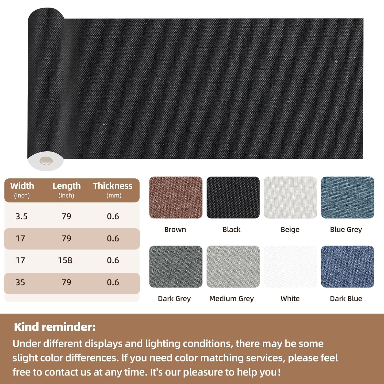 Fabric Repair Patch, 17X158 Inch Fabric Large Repair Tape, Self-Adhesive Patches for Furniture