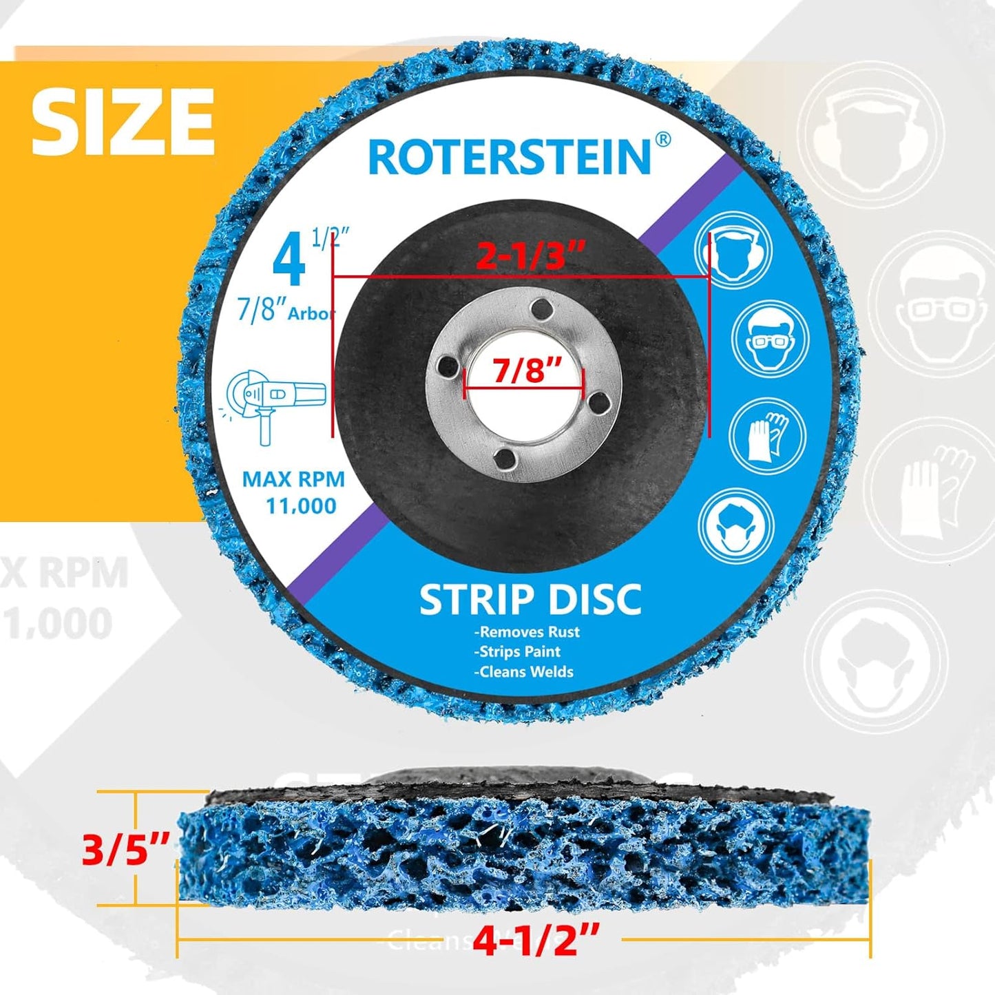 10 Pack Strip Discs Stripping Wheel 4.5 inch for Angle Grinder Clean and Remove Paint Coating Rust