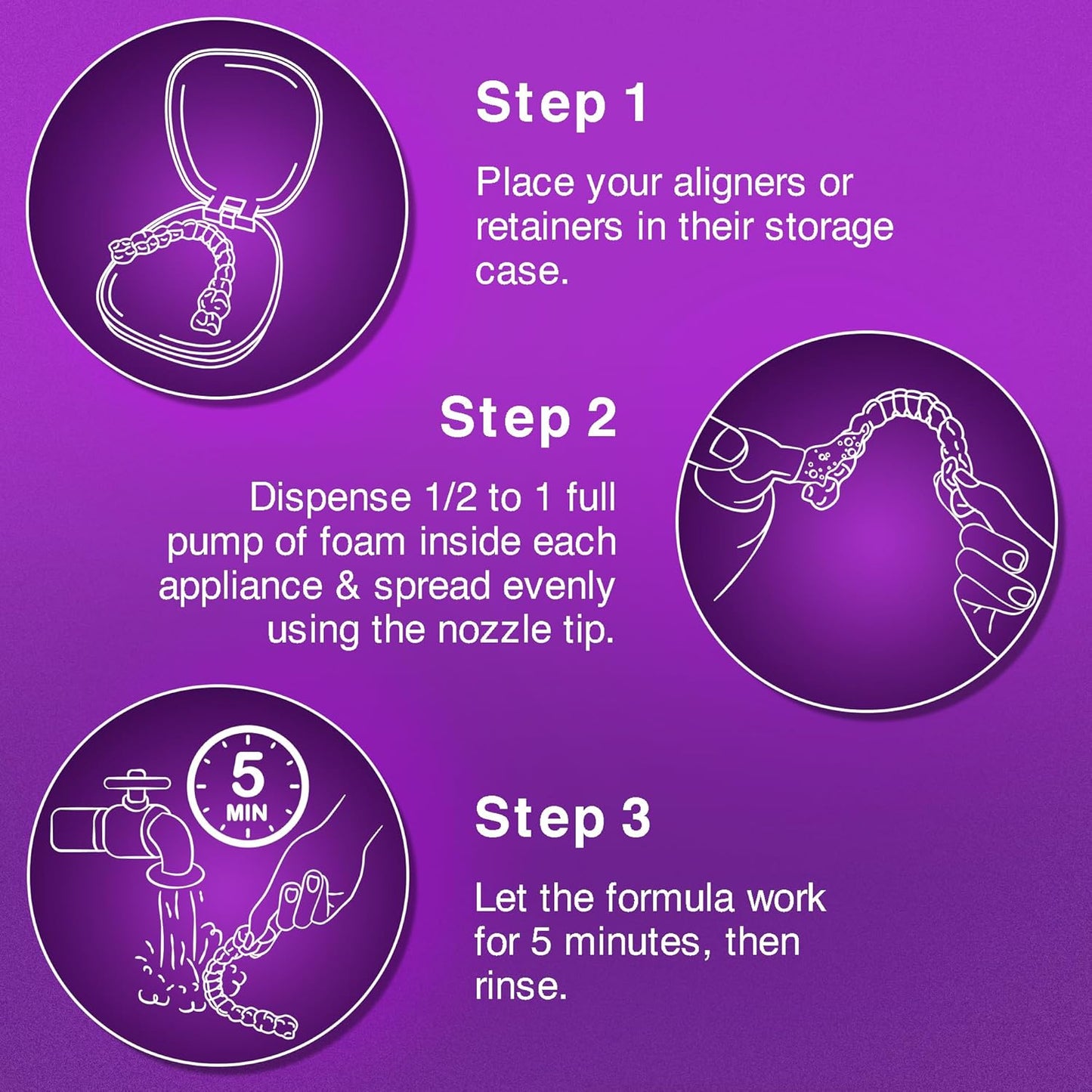 GuruNanda Aligner & Retainer Cleaner Foam – Gentle Cleaning for Aligners, Retainers, Veneers &