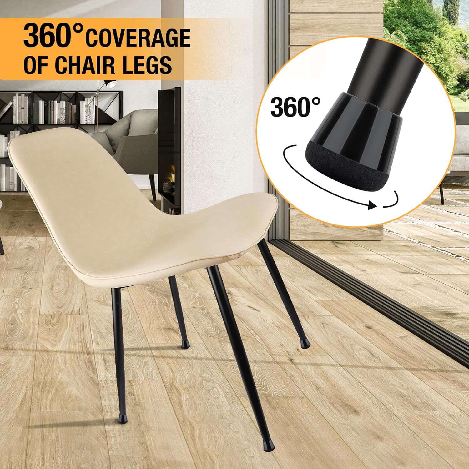 16 Pcs New Chair Leg Protectors for Hardwood Floors, Silicone Chair Leg Floor Protectors, Floor