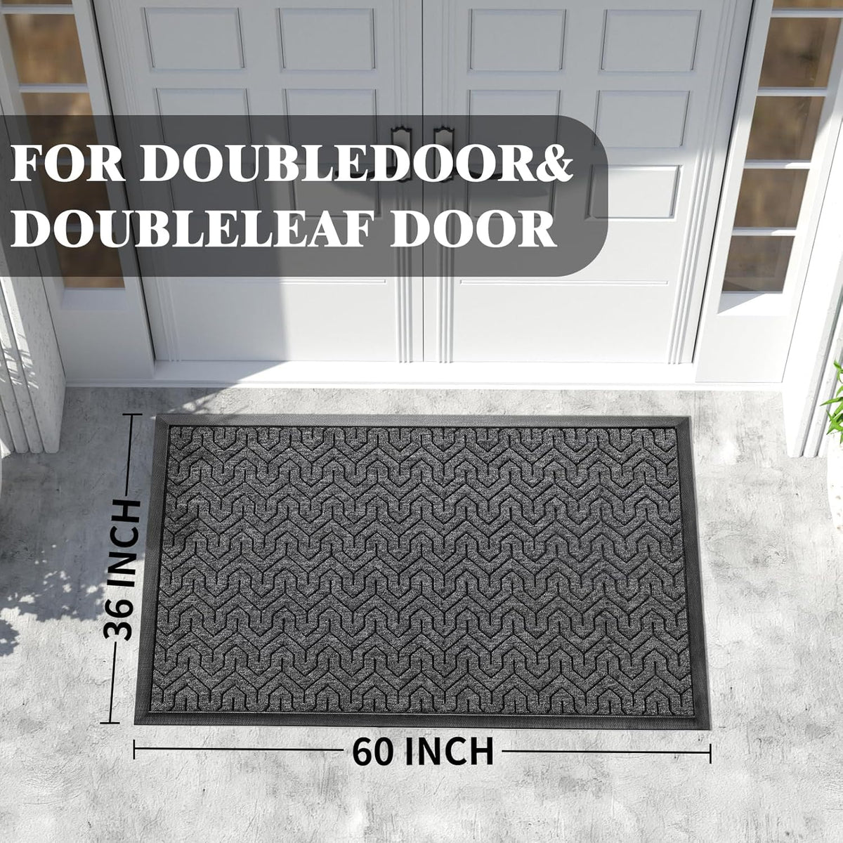 Yimobra Extra Large Door Mat Outside Entrance 60x32, Waterproof Heavy Duty Outdoor Mats for Front