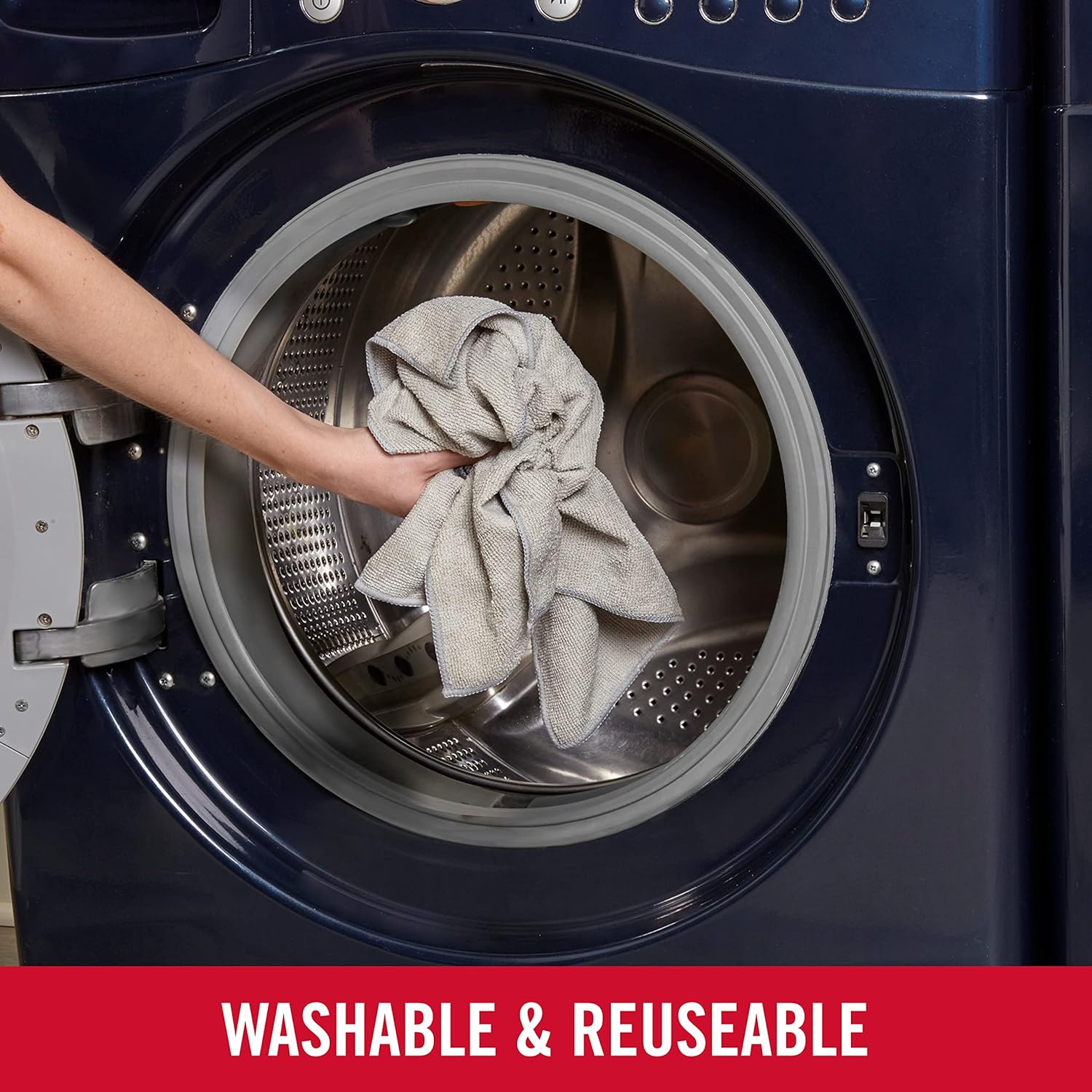 Rubbermaid All Purpose Microfiber Cleaning Cloth Towels, 50 Pack, 12"x12", Non-Scratch