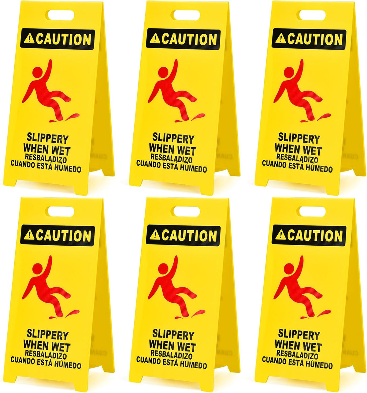 MATTHEW CLEANING 25'' Industrial Wet Floor Sign 6 Pack 2-Sided Durable Corrugated Plastic Birght