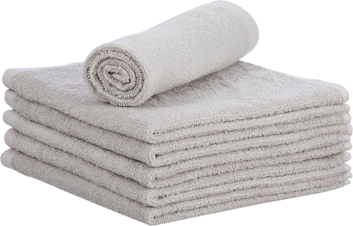 Superio Cotton Terry Washcloths Grey Towels 100% Cotton Cleaning Cloth 16" Rags Wash Clothes for
