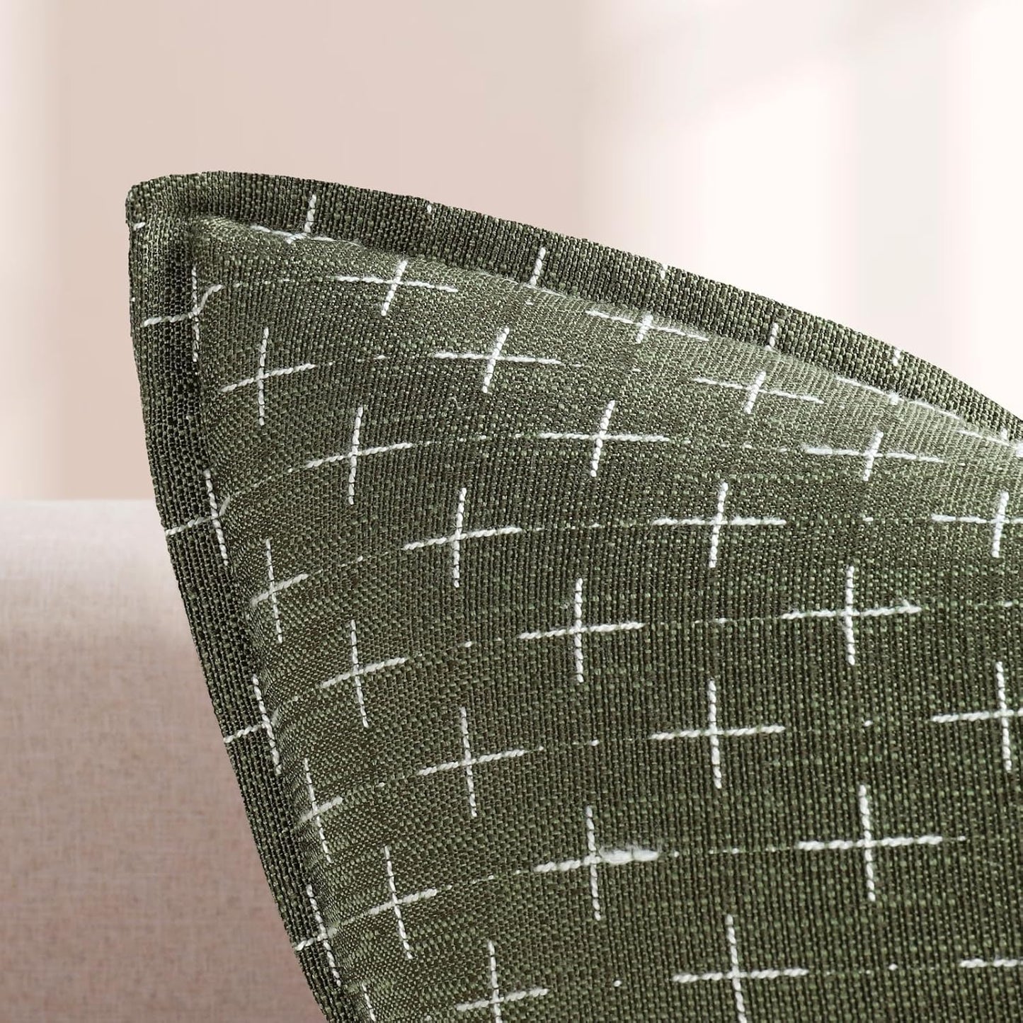 ZWJD Pillow Covers 26x26 Set of 2 Soft Polyester Textured Pillow Covers with Stylish Flange Edge