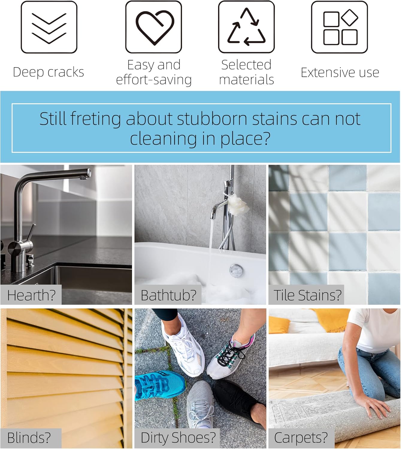 2-Pack Scrub Brush for Cleaning with Long Handle,Medium Firm Brush Bathroom Cleaning Supplies and