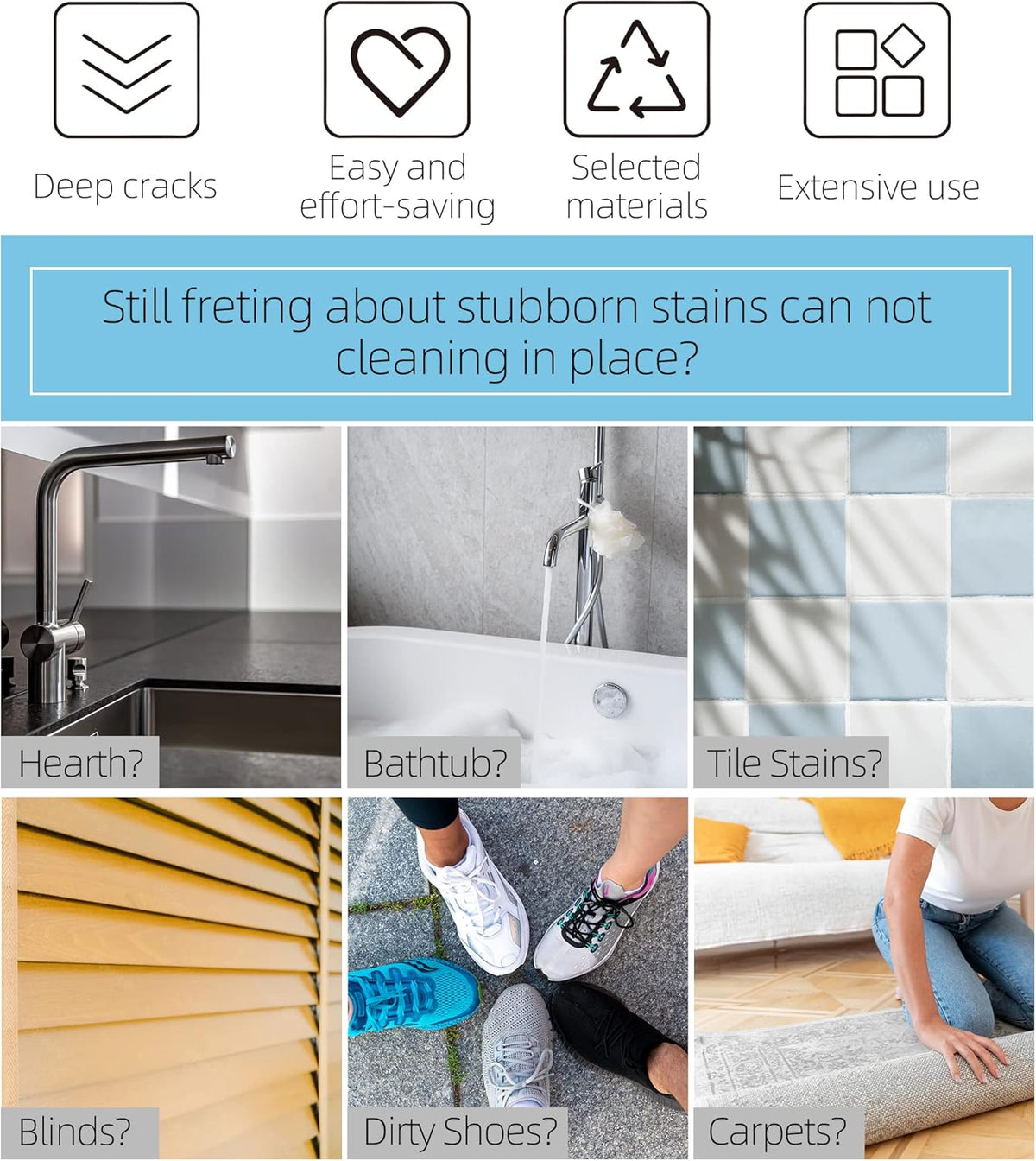 2-Pack Scrub Brush for Cleaning with Long Handle,Medium Firm Brush Bathroom Cleaning Supplies and