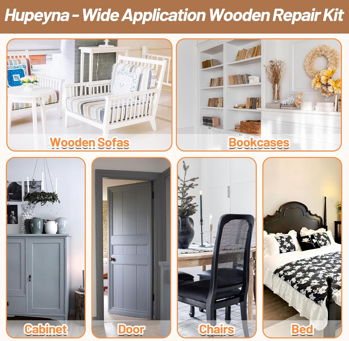Wood Repair Kit, Wood Furniture Repair Kit, Wood Filler, Wood Putty and Beeswax- Repair Stains
