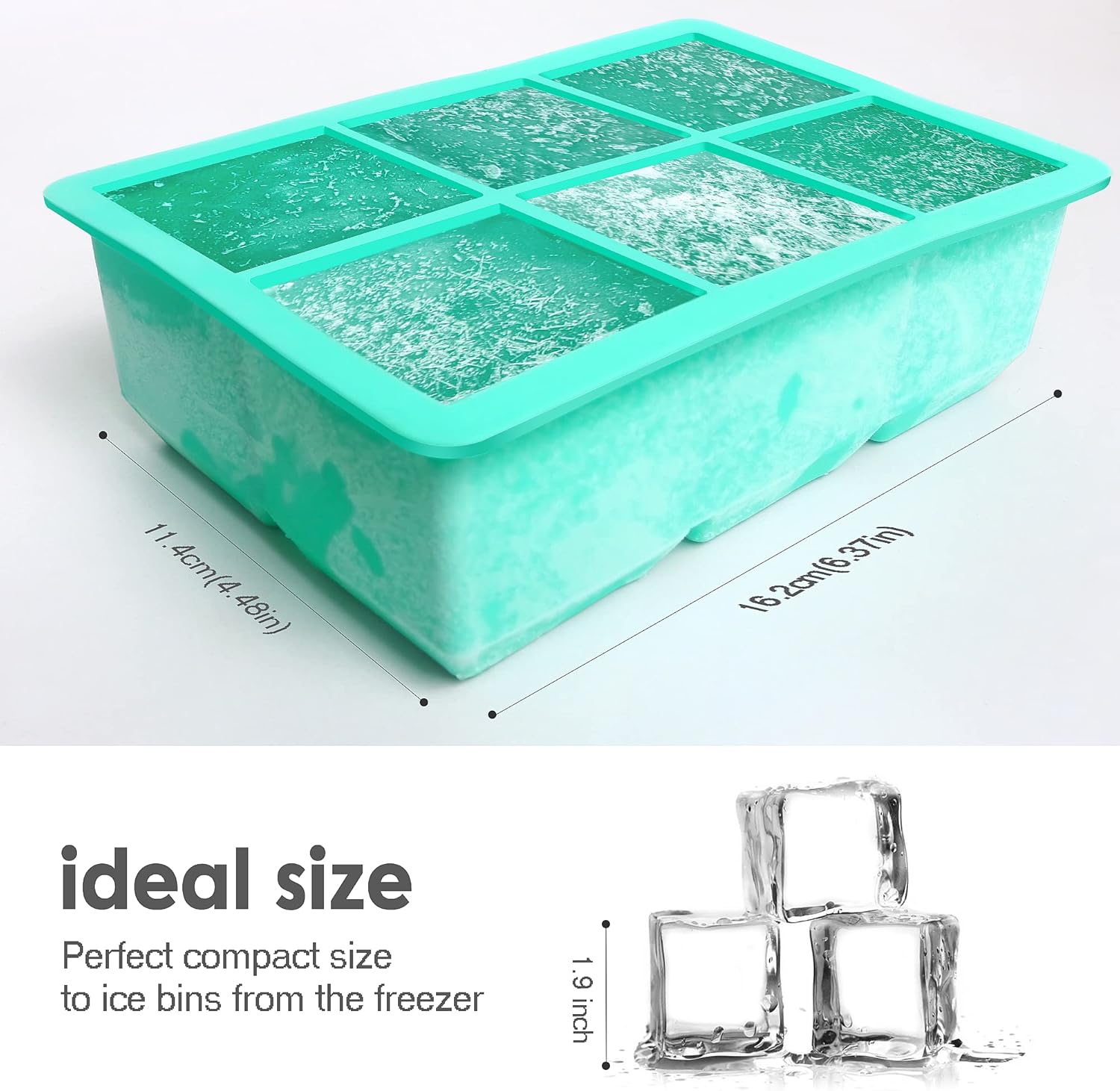Silicone Ice Cube Trays 3 Pack - Large Size Silicone Ice Cube Molds with Leak Proof Removable Lid