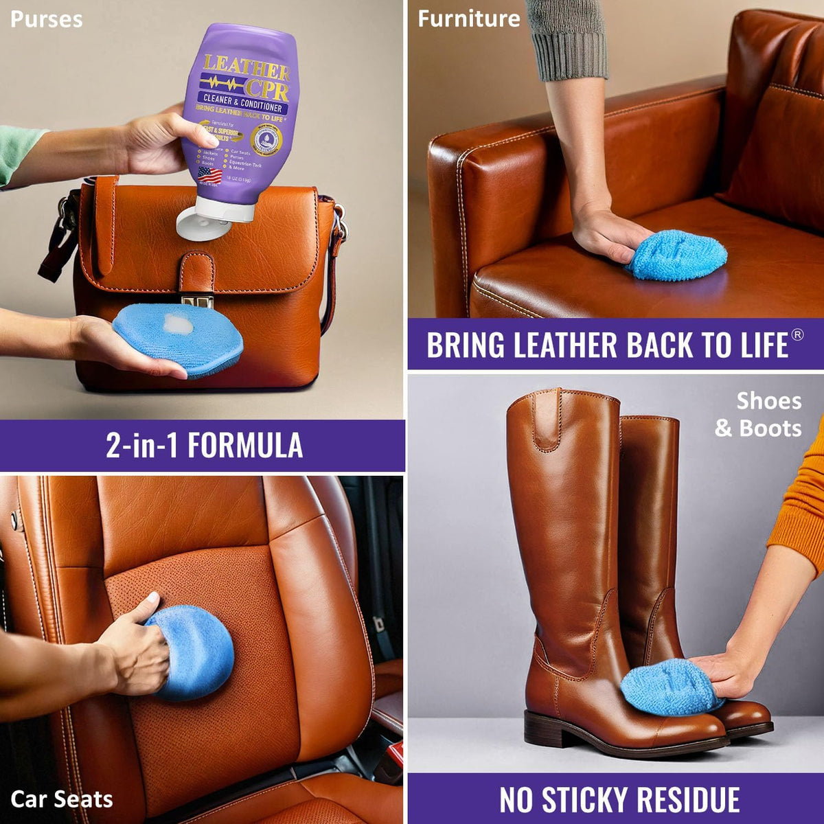 Leather CPR Cleaner & Conditioner 18oz - Cleans, Conditions, Restores & Protects Leather Furniture