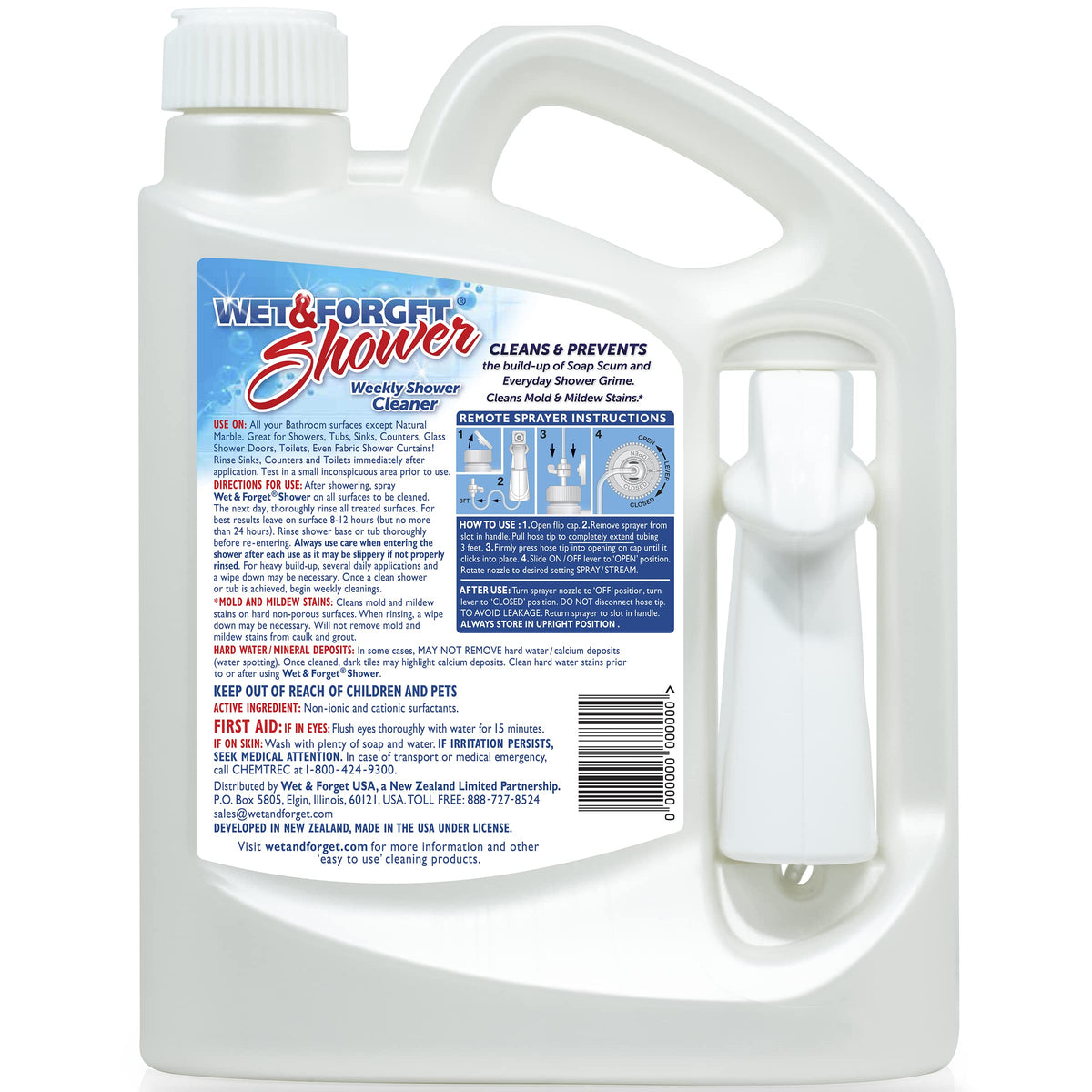 Wet & Forget Shower Cleaner Spray Multi-Surface Weekly Application Requires No Scrubbing