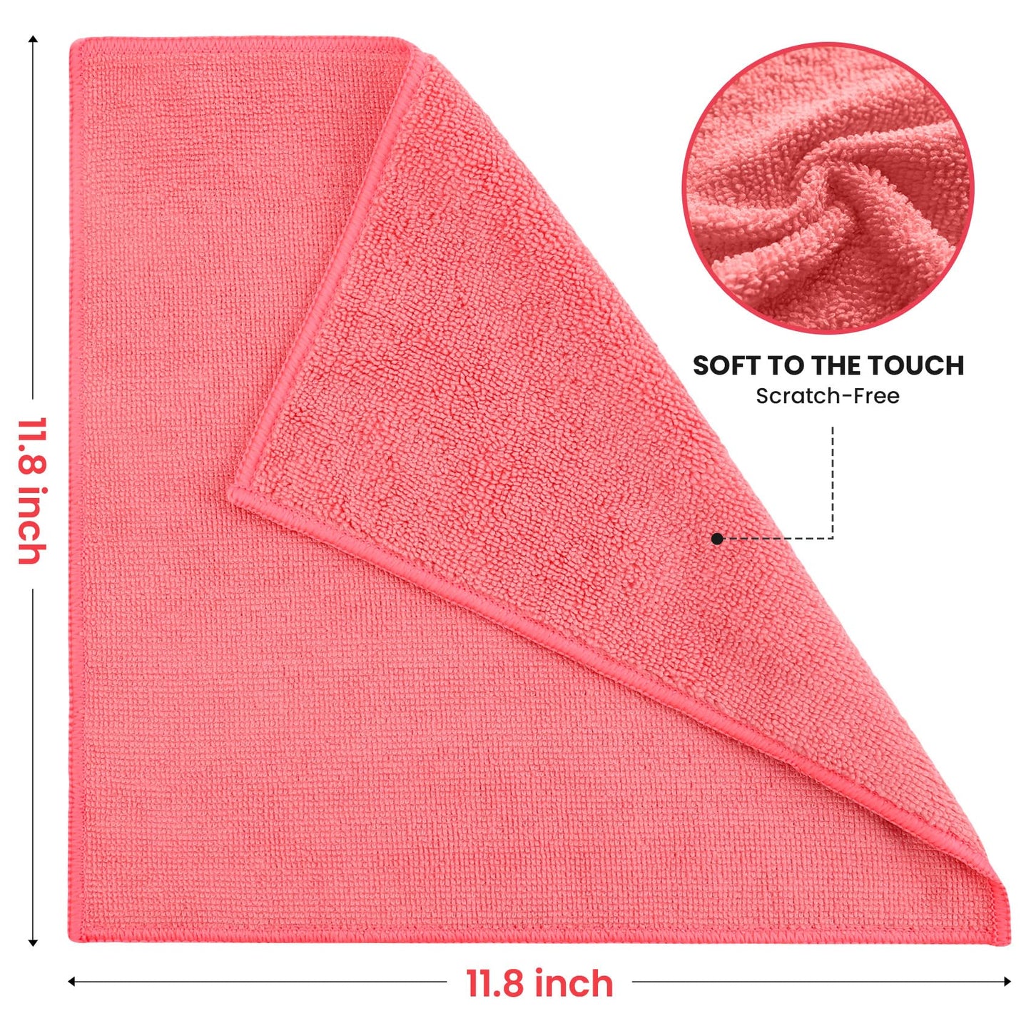 SIFANGKE Microfiber Cleaning Cloth, 12 Pack Assorted Color Cleaning Rags for Housekeeping, Colorful