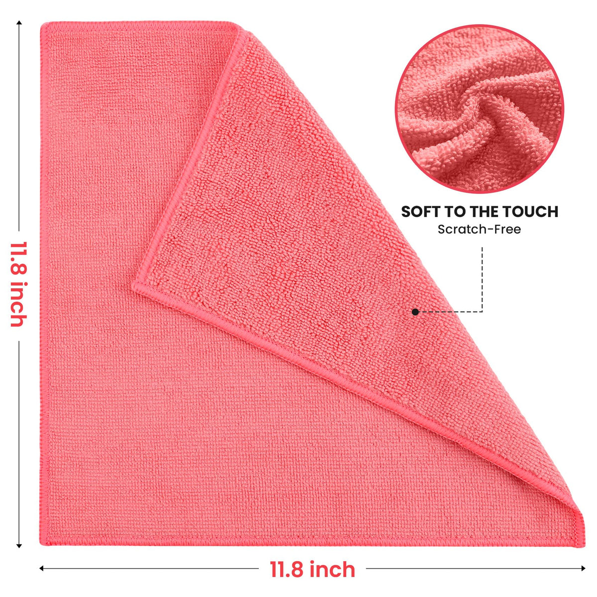 SIFANGKE Microfiber Cleaning Cloth, 12 Pack Assorted Color Cleaning Rags for Housekeeping, Colorful