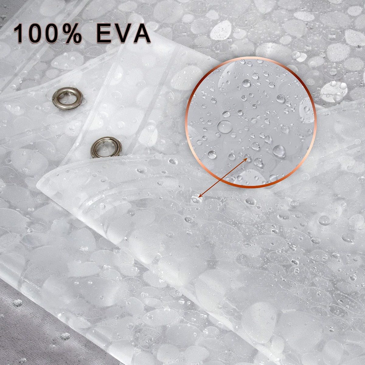 Bostofy Waterproof Shower Curtain Liner 8G EVA Thick Shower Curtain with Heavy Duty 3 Bottom