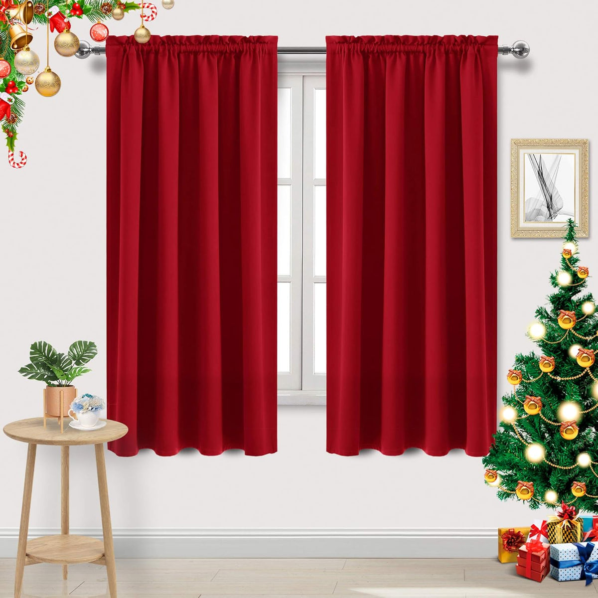 DWCN Blackout Curtains Room Darkening Thermal Insulated Bedroom Curtains Window Curtain Panels, 52