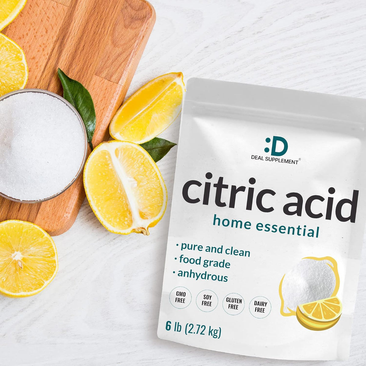 Citric Acid 6 Pounds | Fine Granular Powder, Food Grade, Bulk Supply – Potent Anhydrous Form