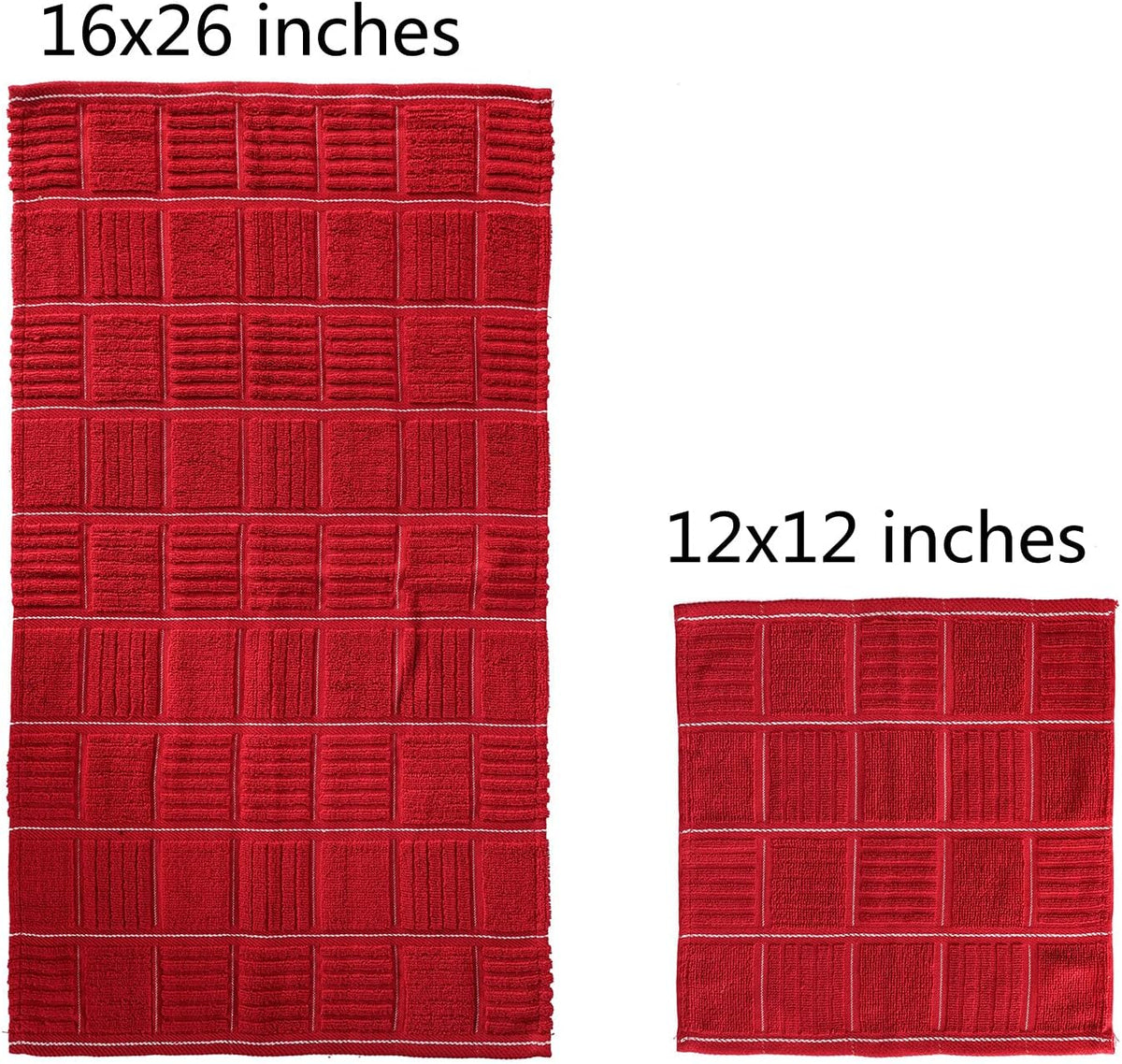 Glynniss Red Kitchen Towels and Dishcloths Set, Dish Towels and Dish Rags Set for Washing Dishes
