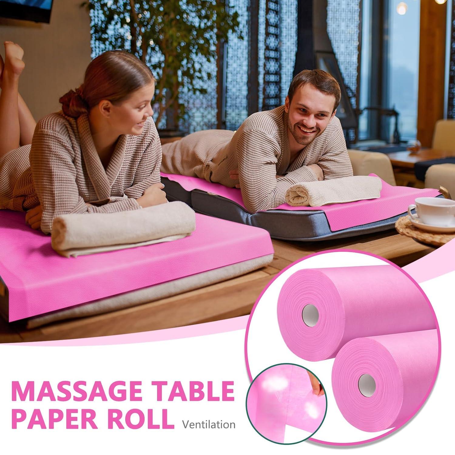 Tudomro 2 Roll Disposable Non Woven Bed Sheets 24 x 71 Inch Massage Table Paper Covers Non Woven