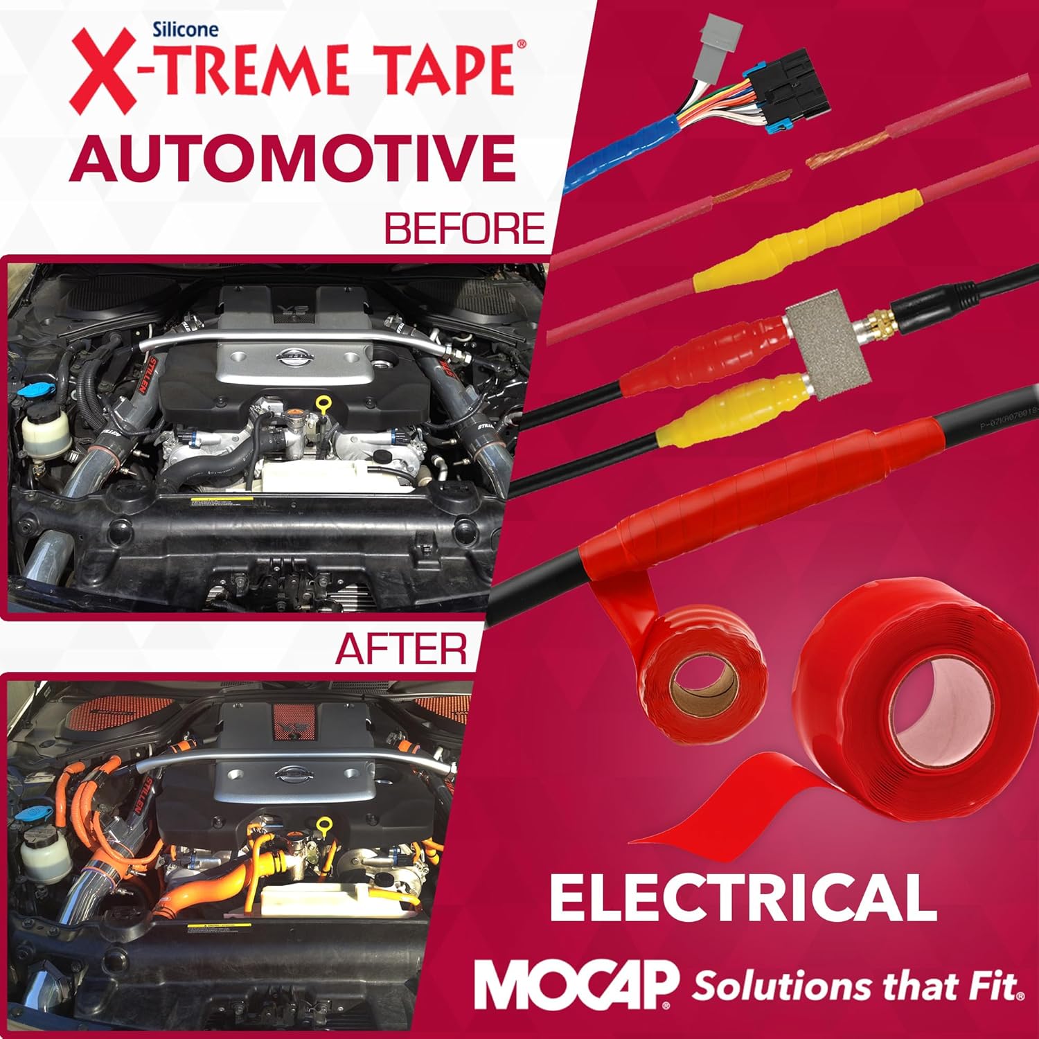 X-Treme Tape MOCAP Heavy Duty Electrical Tape, Self-Fusing Silicone Rubber, Waterproof & Insulating