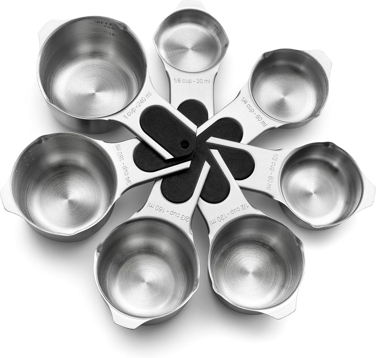 Spring Chef Magnetic Stainless Steel Measuring Cups, Patented, Kitchen Tools with Easy to Read