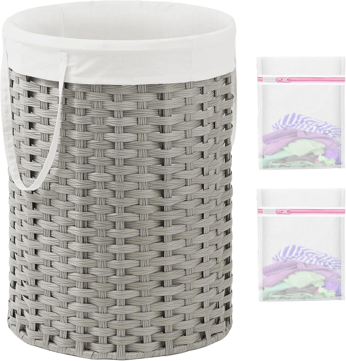 Laundry Basket Round Rattan Laundry Hamper 29.1 Gal (110 L) Handwoven Large Wicker Basket with