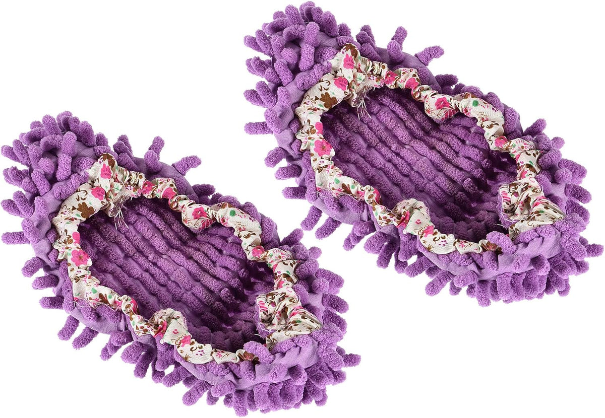 1 Pair Washable Cleaning Shoes Cover - Floor Cleaning Dust, Chenille Microfiber Duster Mop