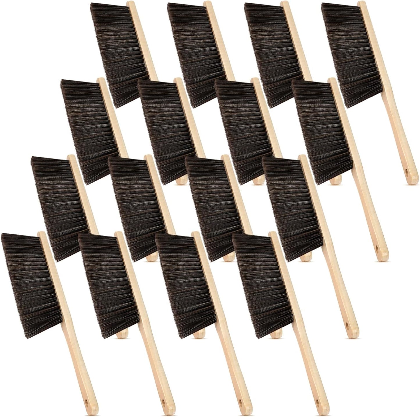 Tioncy 16 Pieces Wooden Dust Brush Bulk Hand Broom Bench Soft Bristle Cleaning Outdoor Furniture