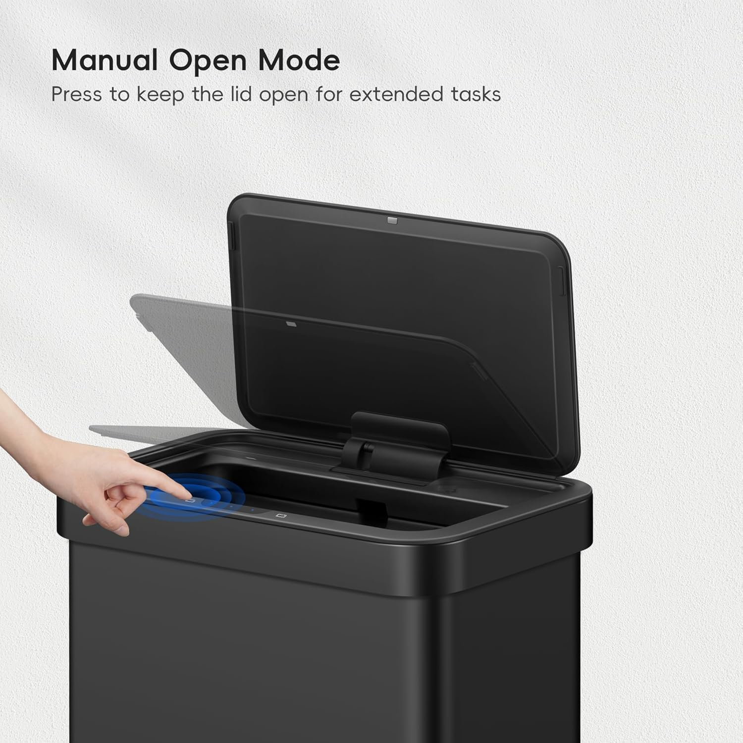 EKO Nova Sensor Trash Can, 21 Gallon/80 Liter Stainless Steel Rectangular Touchless Motion Sensor