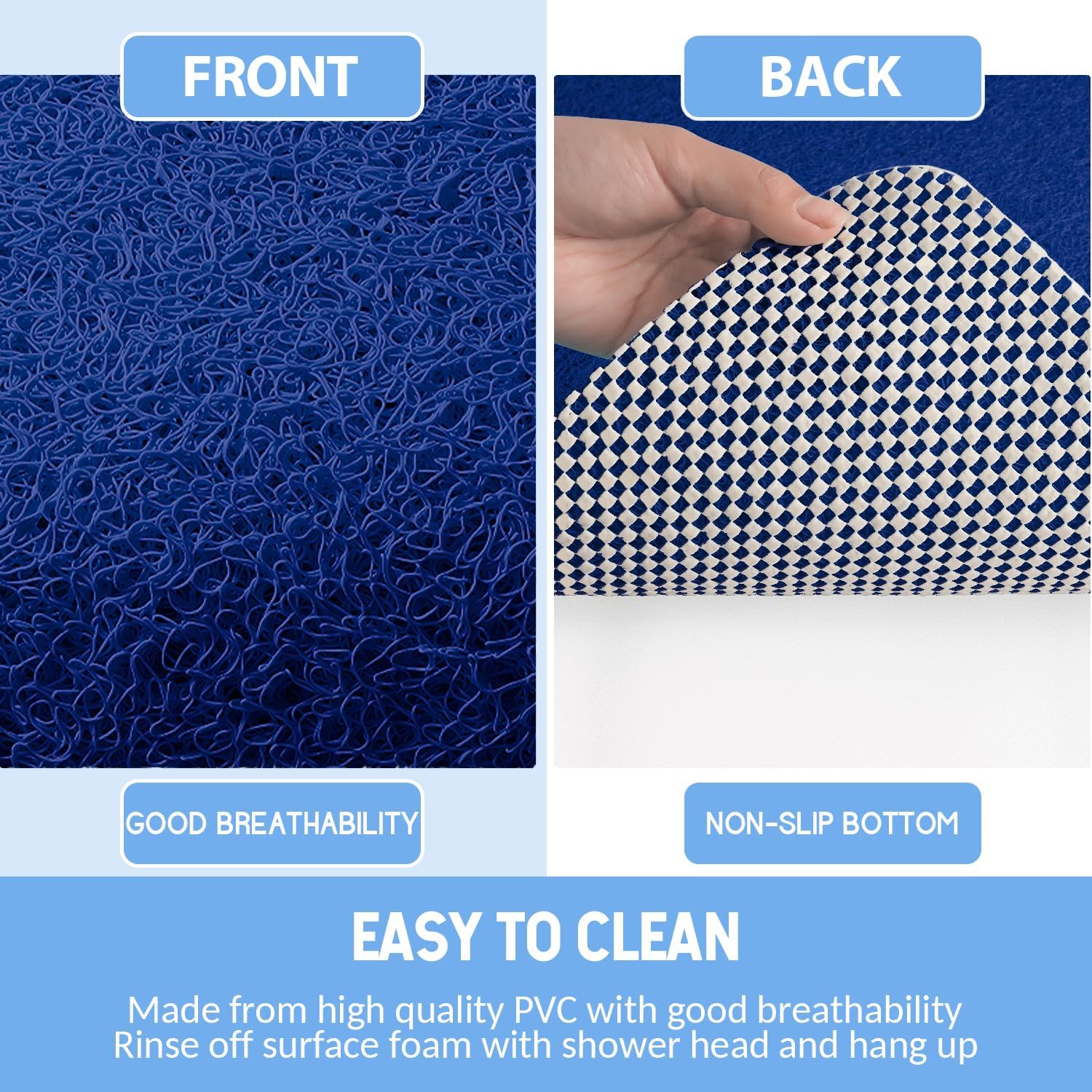 Non-Slip Bathtub Mat, Anti Slip Shower Mat, Fast Drying Bathtub Mats, Foot Scrubber Mat, Anti Slip