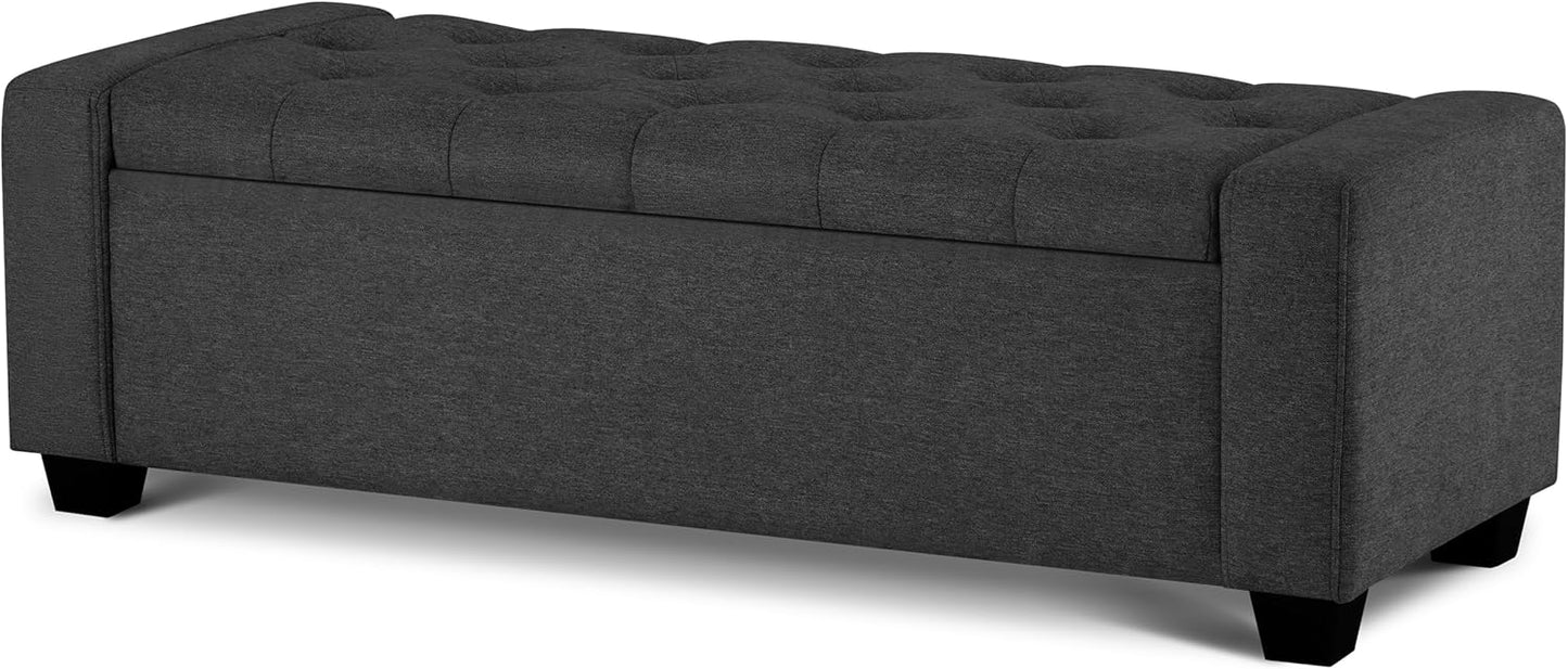 48" Ottoman with Storage, Soft Storage Ottoman Bench for Bedroom, Tufted Upholstered Window