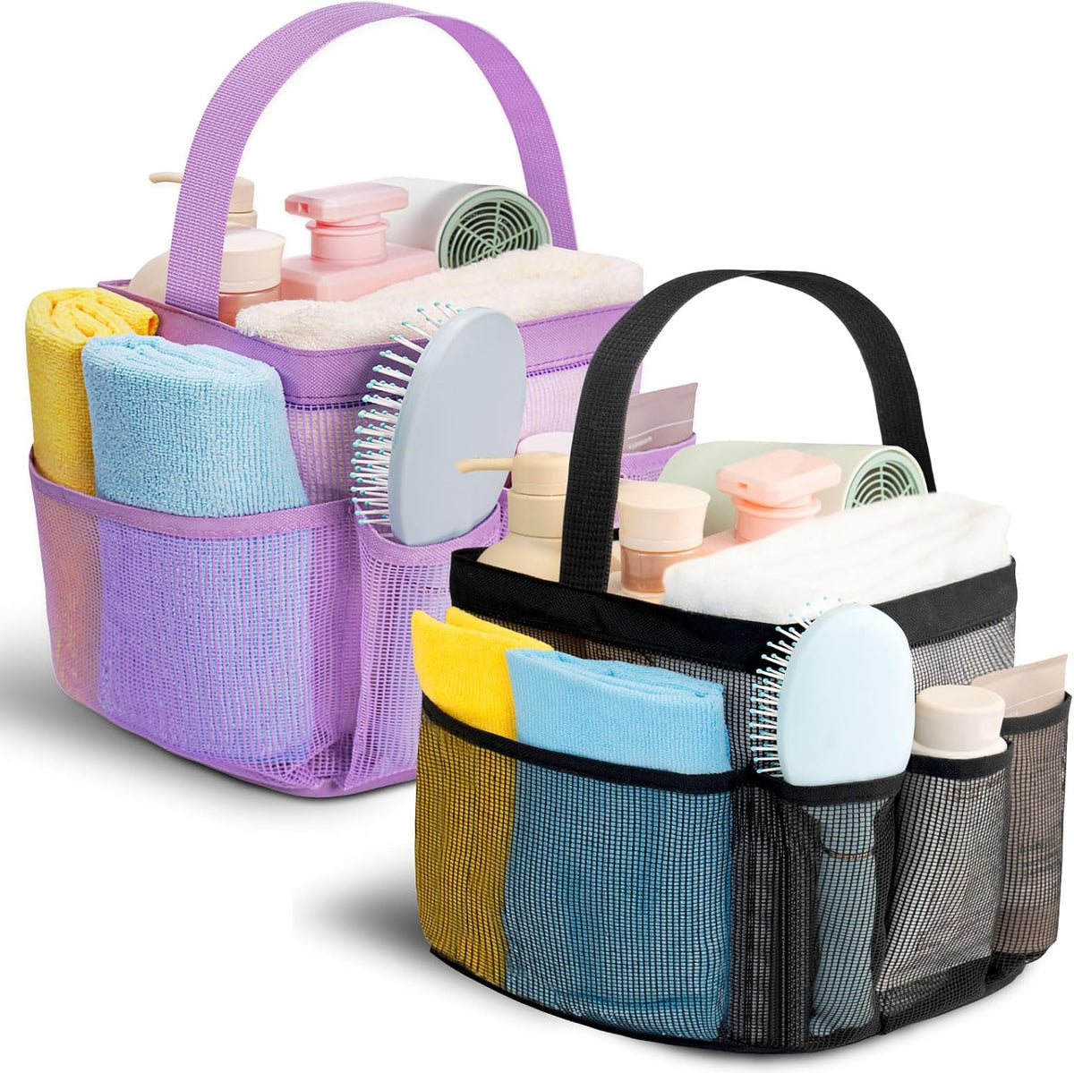 Mesh Shower Caddy for College Dorm Room Essentials for Girls with 9 Pockets,Large-Capacity Shower