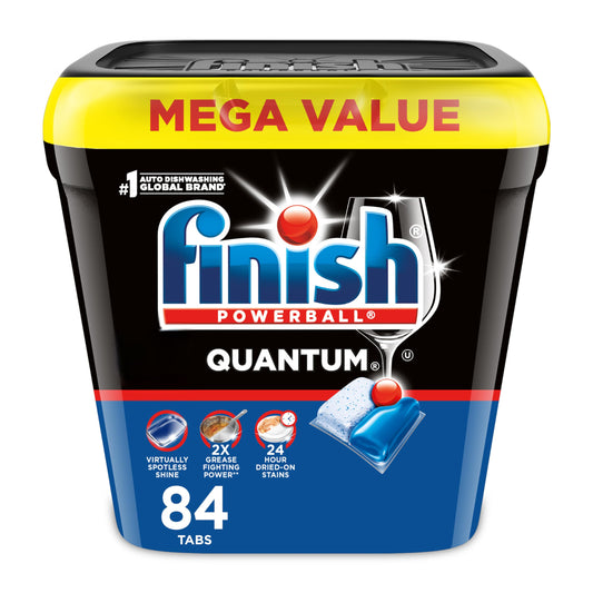 Finish Quantum Dishwasher Pods, No Pre-Rinse Dishwasher Detergent Soap Removes 24HR Dried-On Stain
