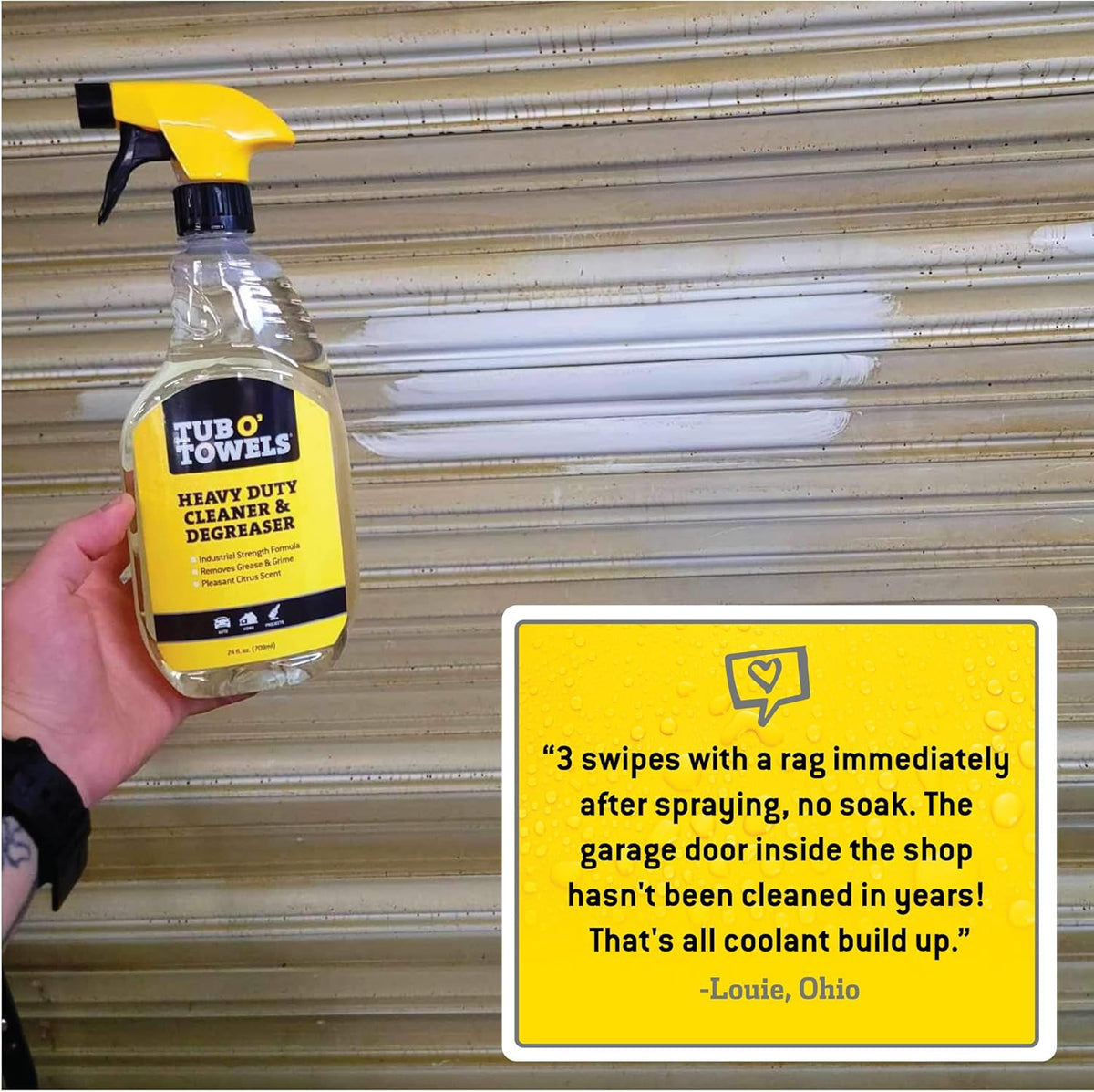 Tub O' Towels Heavy Duty Cleaner and Degreaser Spray Helps in Removing Oil Tar Paint Dirt Caulk