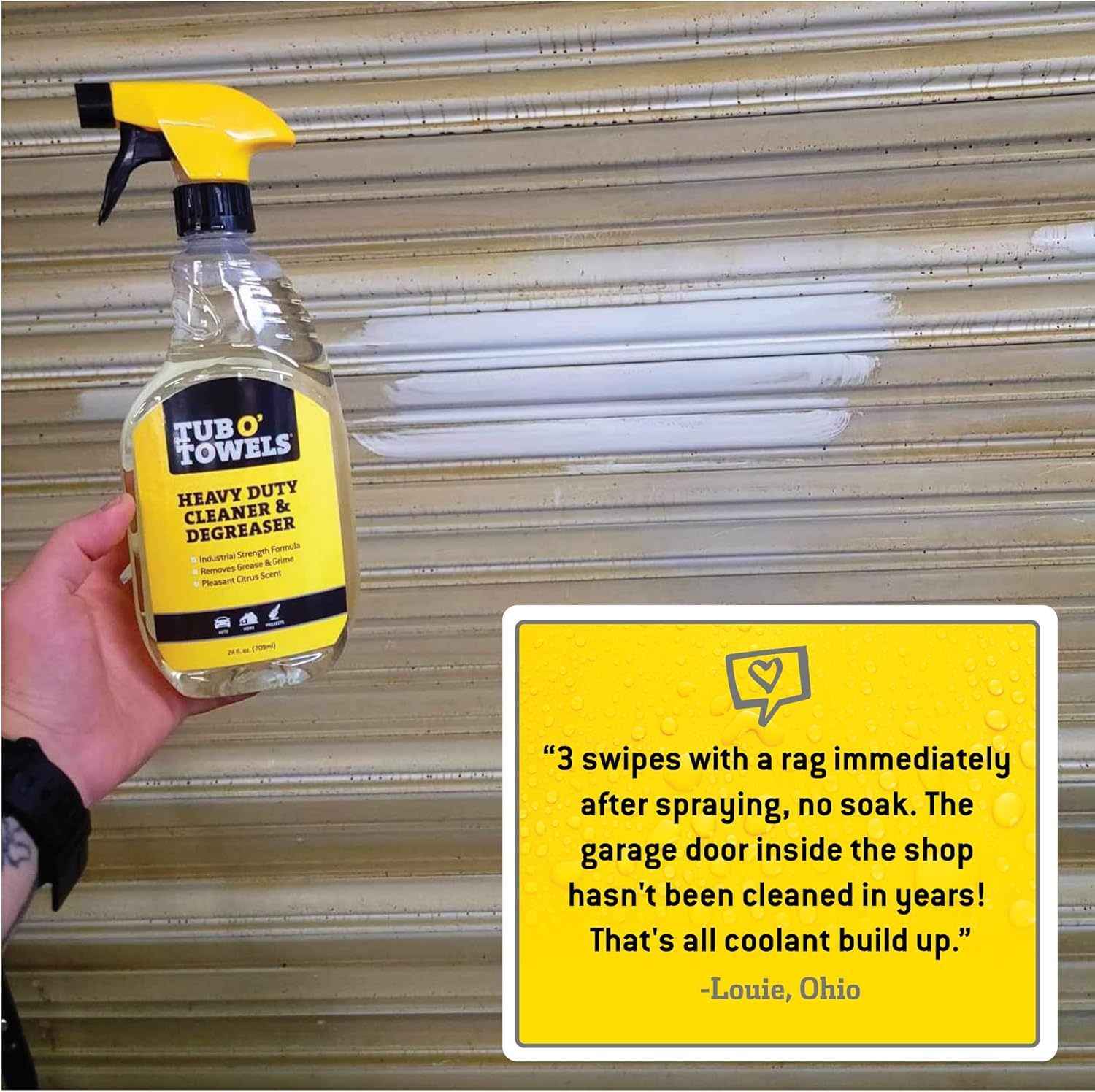 Tub O' Towels Heavy Duty Cleaner and Degreaser Spray Helps in Removing Oil Tar Paint Dirt Caulk