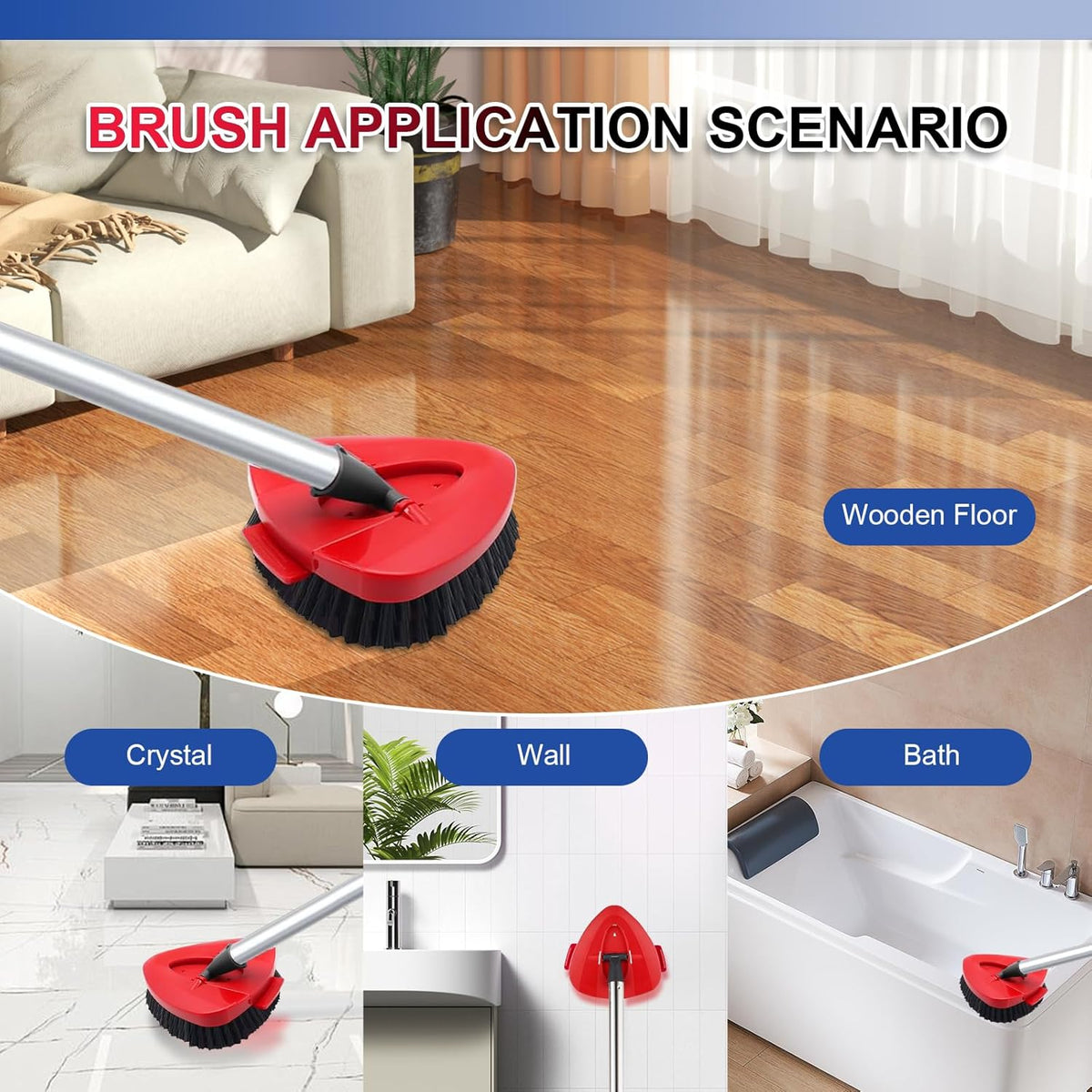 Upgraded Scrub Brush Compatible with O-Cedar EasyWring 1 System 7 Pack Triangle Mop Reusable Mop
