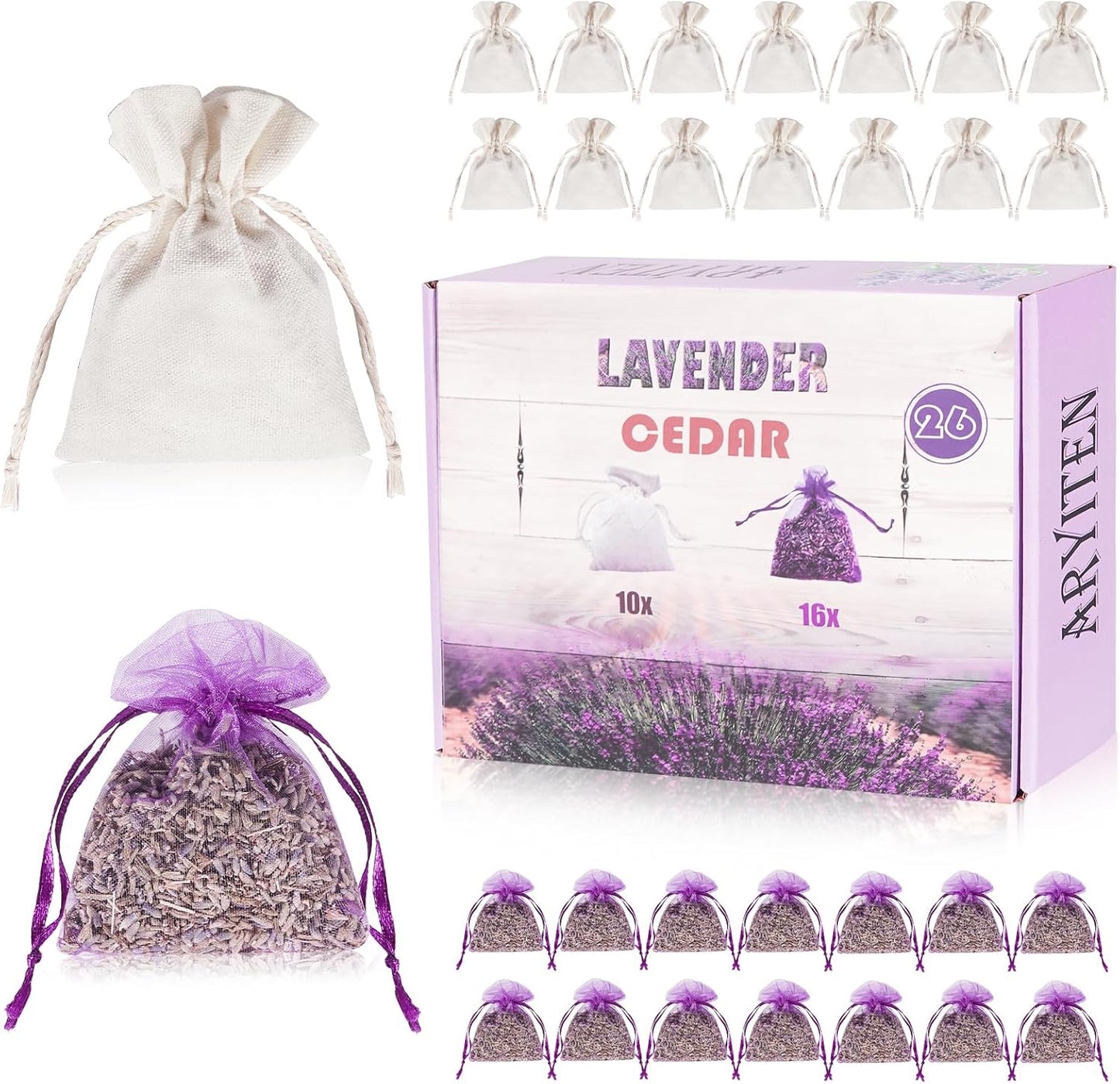 26 Pack Cedar and Lavendar Home Fragrance for Drawers and Closets - Stop Clothes Damage, Cedar