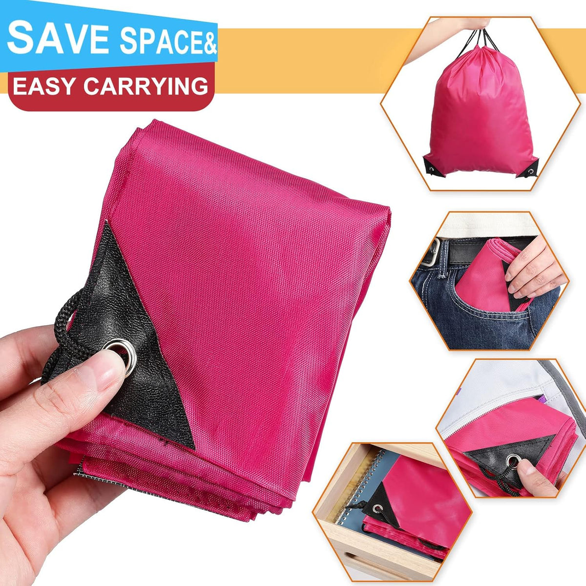 Shappy 100 Pieces Drawstring Bag Gym Portable String Sack Backpacks Polyester Blank Cinch