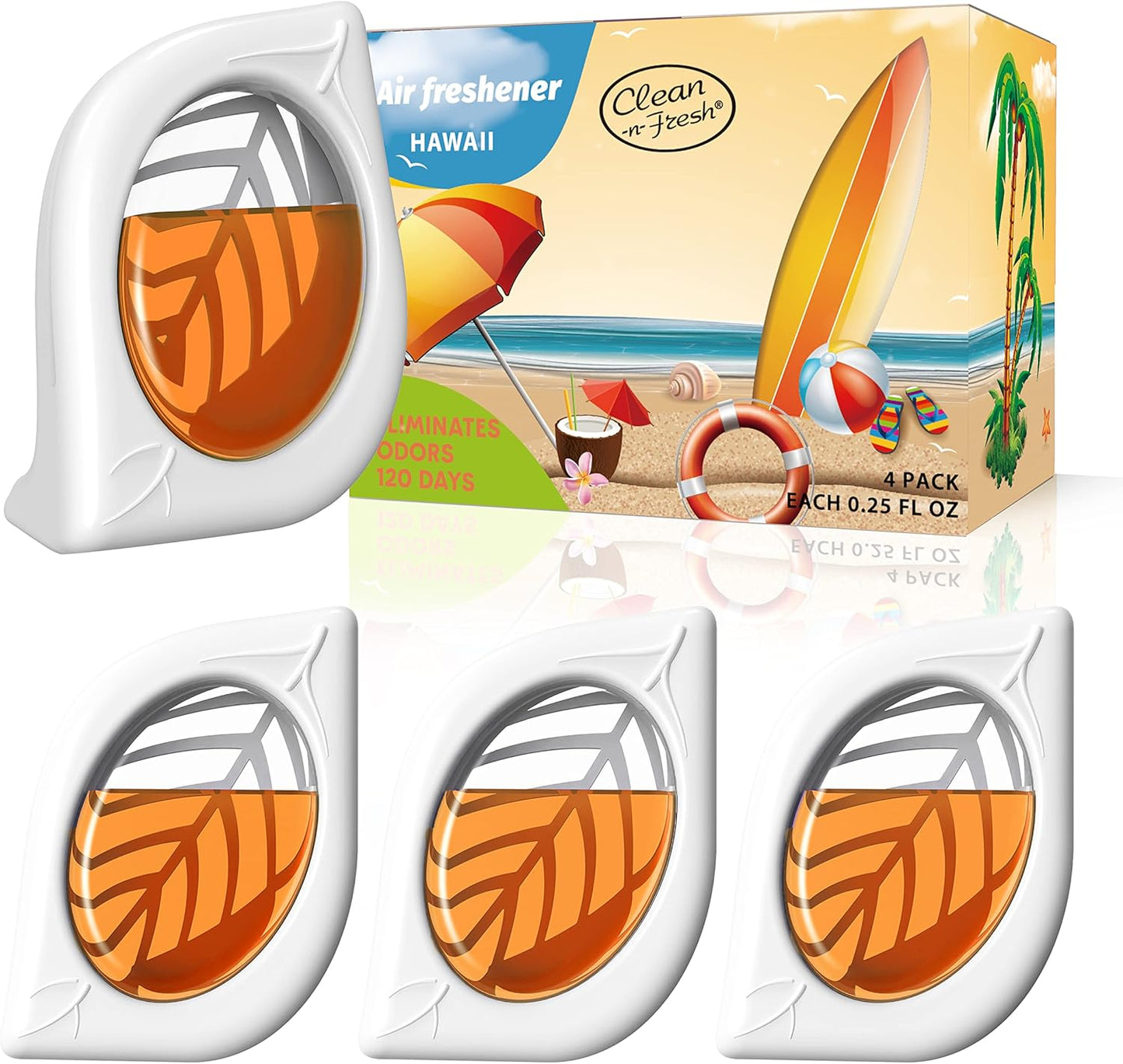 Air Freshener for Home, 4 Pack, Hawaiian, Odor Eliminator for Small Area Closets Bathroom Pets