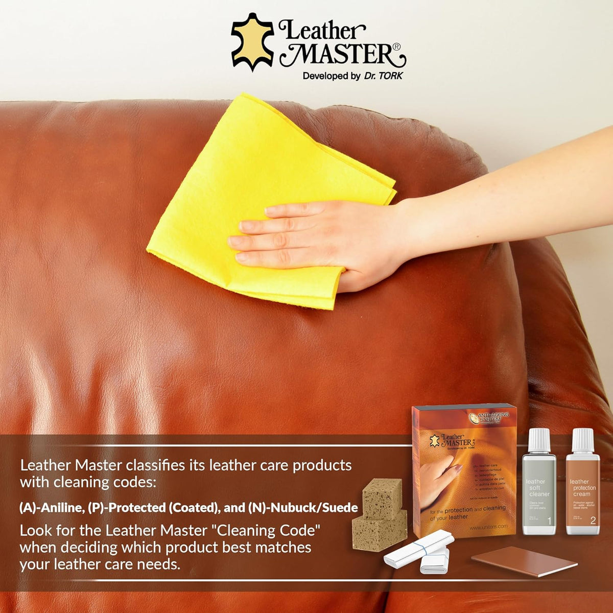Leather Master Leather Care Kit | Leather Cleaner and Conditioner Kit | Cleans & Restores Car