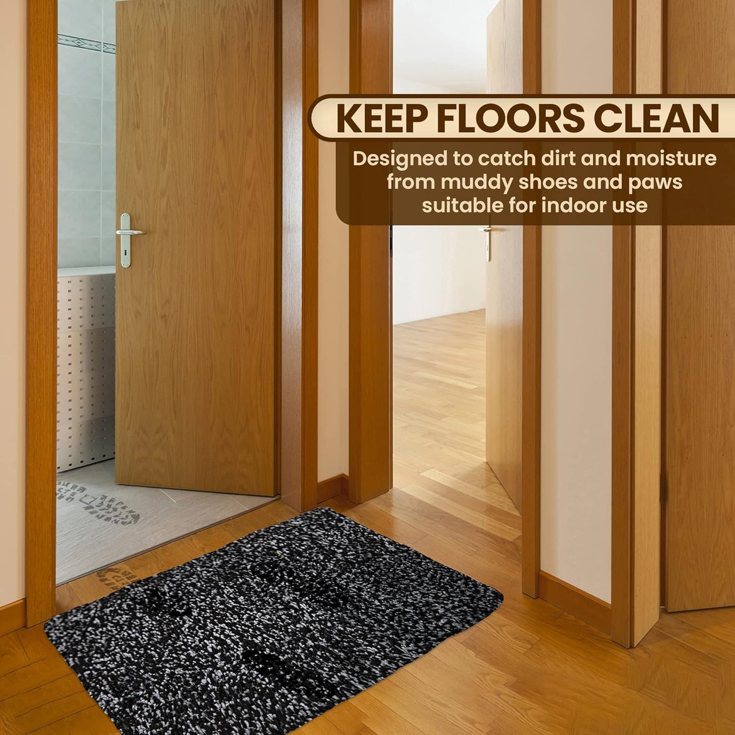 Premium Microfiber Indoor Door Mat – 24"x36" Washable Entry Mat, Non-Slip, Waterproof Backing