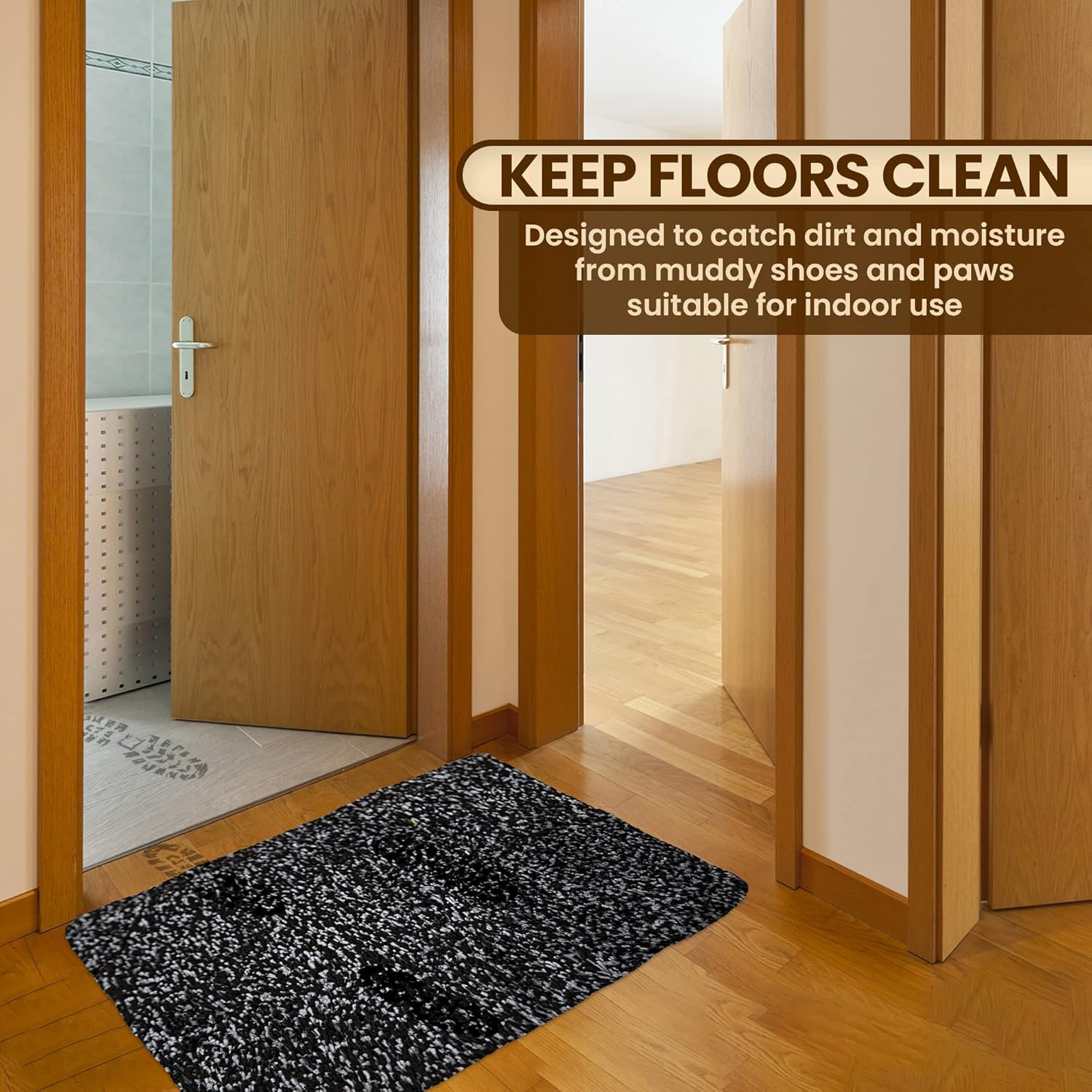 Premium Microfiber Indoor Door Mat – 36"x60" Washable Entry Mat, Non-Slip, Waterproof Backing