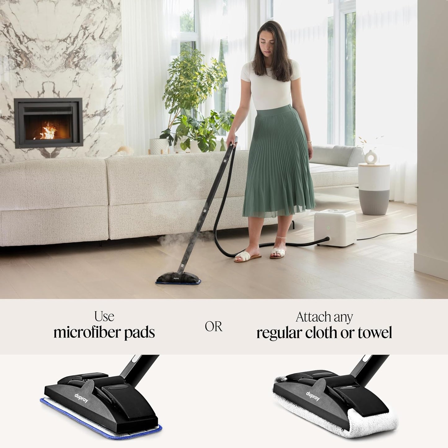 Dupray Neat Steam Cleaner with 40-Piece Accessory Kit, Powerful, chemical-free cleaning for floors