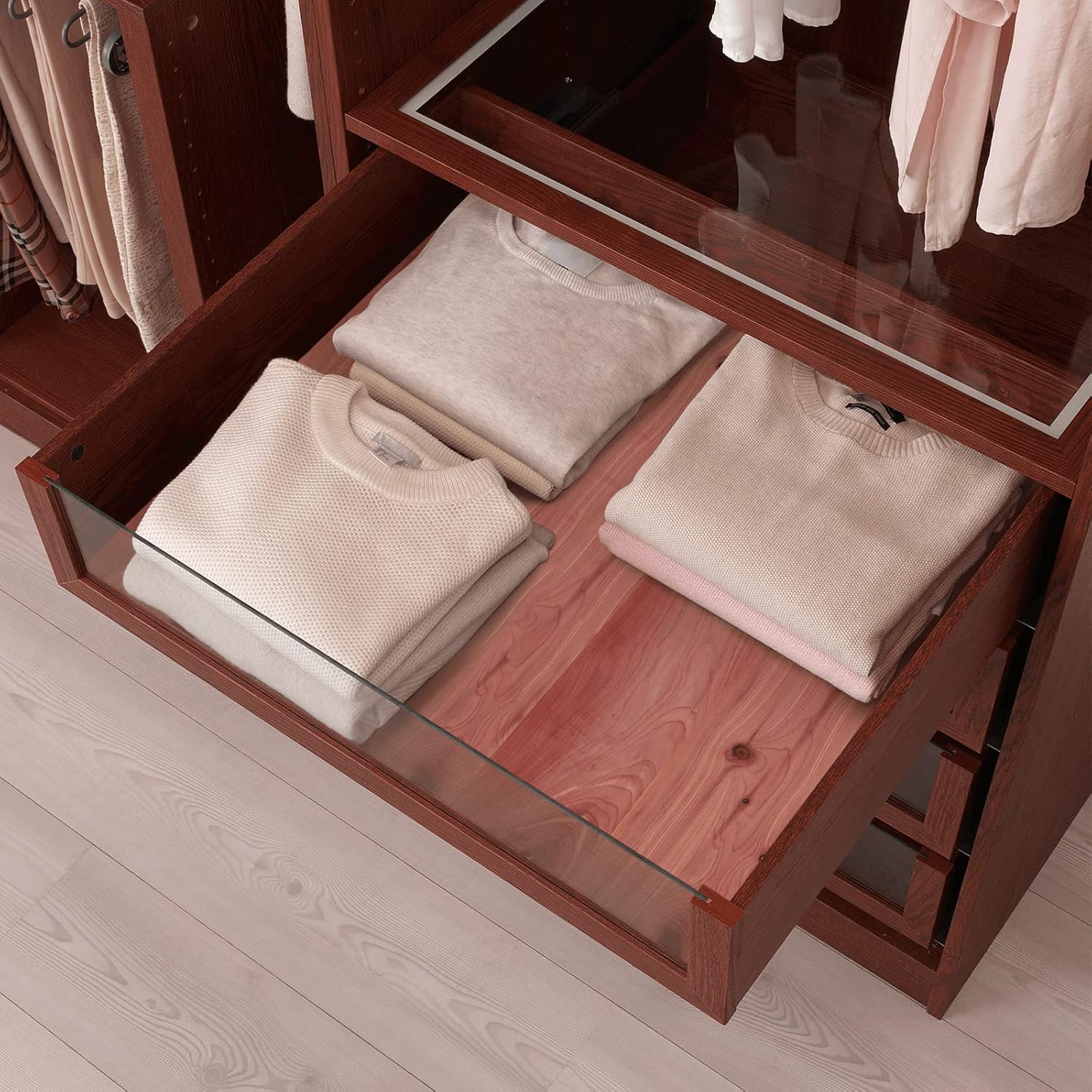 Homode Cedar Closet Liner Planks, Set of 8 Drawer Liners, Tongue and Groove, Aromatic Cedar Wood