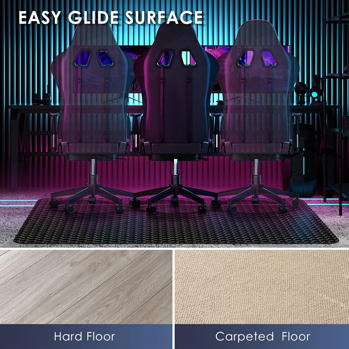 Vicwe Office Chair Mat for Carpet, 48" x 40"Anti-Slip Waterproof Floor Protector Desk Chair Mat for