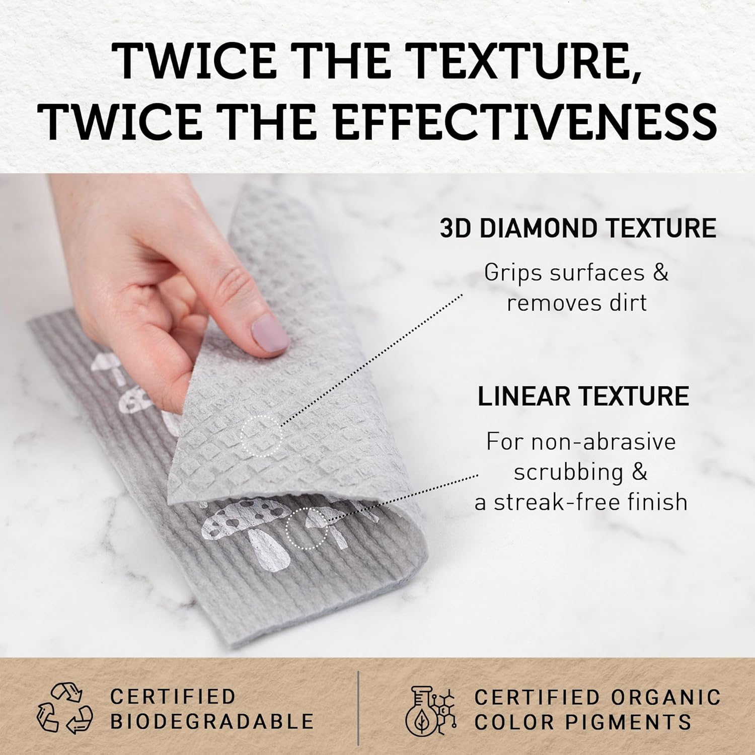 Nordhus Design Swedish Dishcloths,10 Grey Cloths, Made in Sweden - Reusable, Washable Cellulose