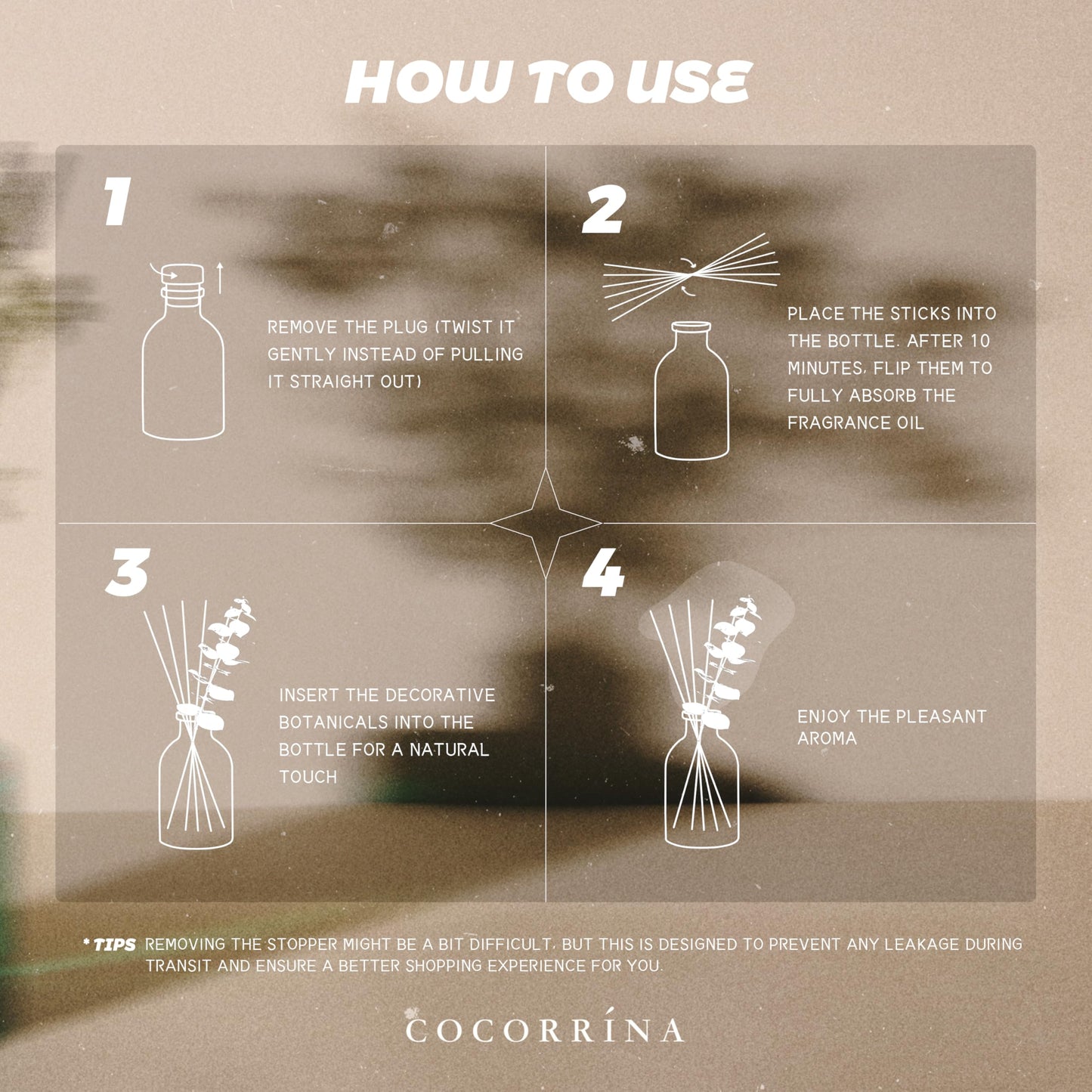 COCORRÍNA Eucalyptus Reed Diffuser Set of 3 - Eucalyptus & Moss, Clean Linen, Ocean Mist Scents