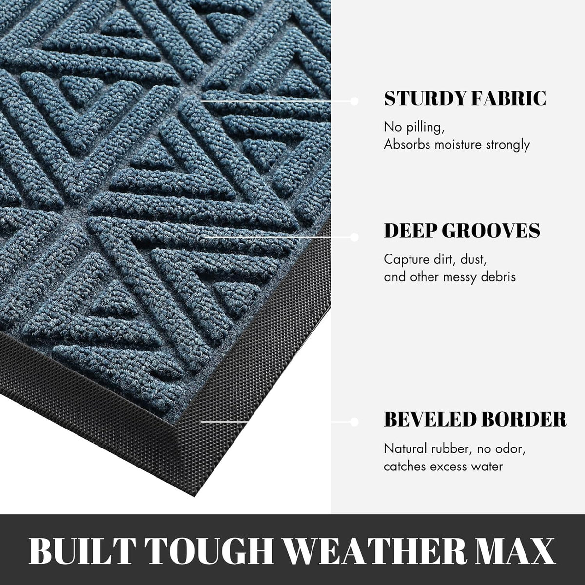 Yimobra Large Door Mat 47x24, All-Weather Waterproof Non-Slip Welcome Matt Outdoor, Heavy Duty Non