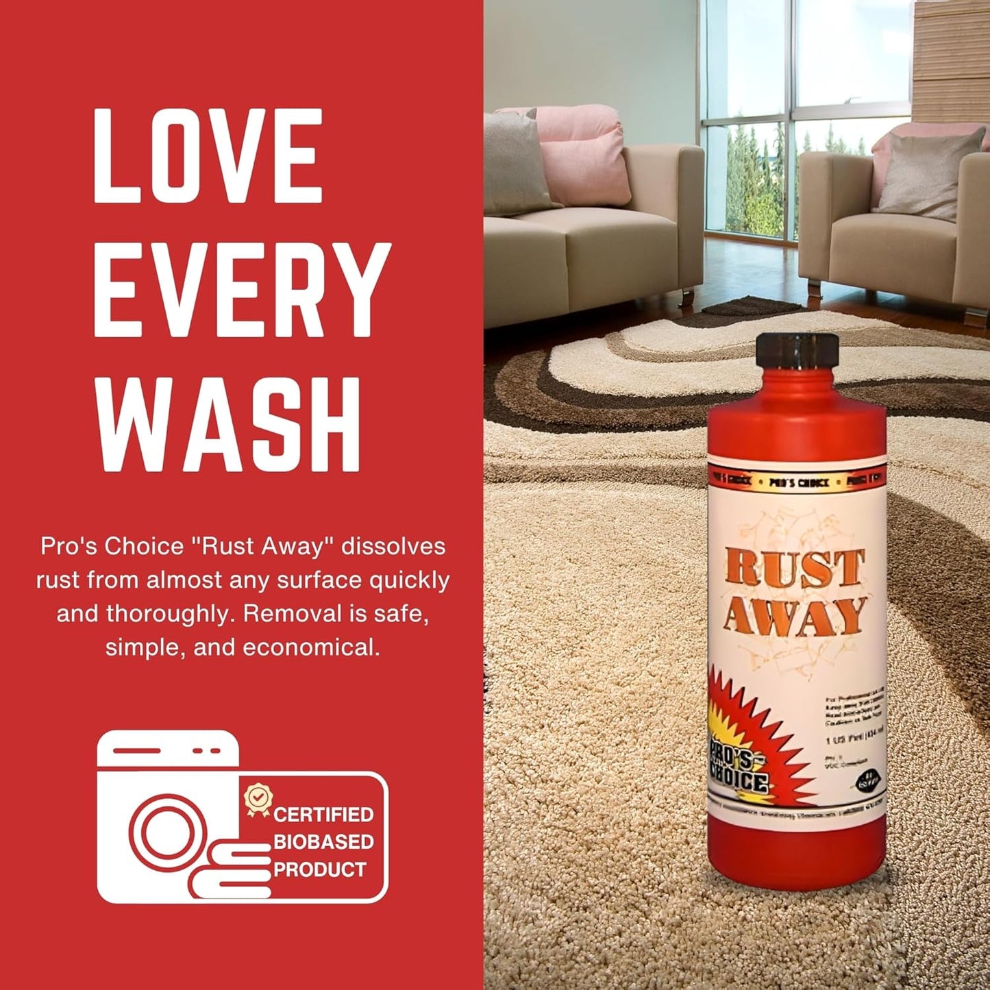 Pro's Choice Rust Away Rust Remover - Powerful Stain Remover & Rust Cleaner - Rust Stain Remover